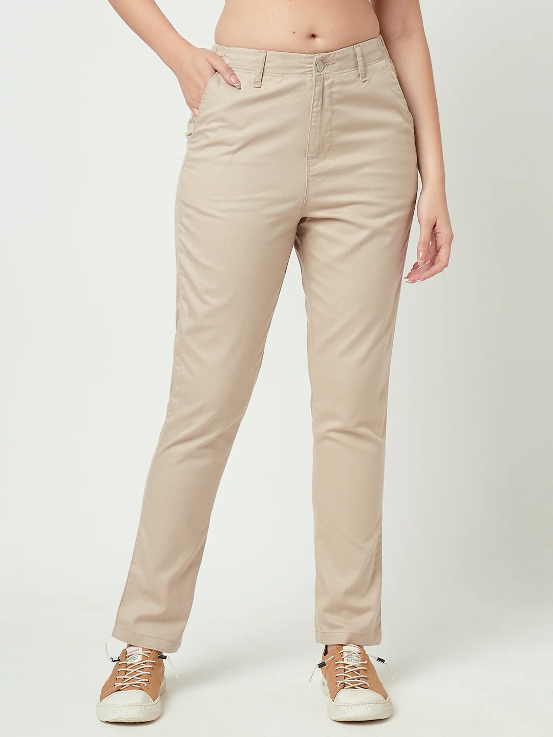 Women Oatmilk Mid-Rise Trouser - Image 2