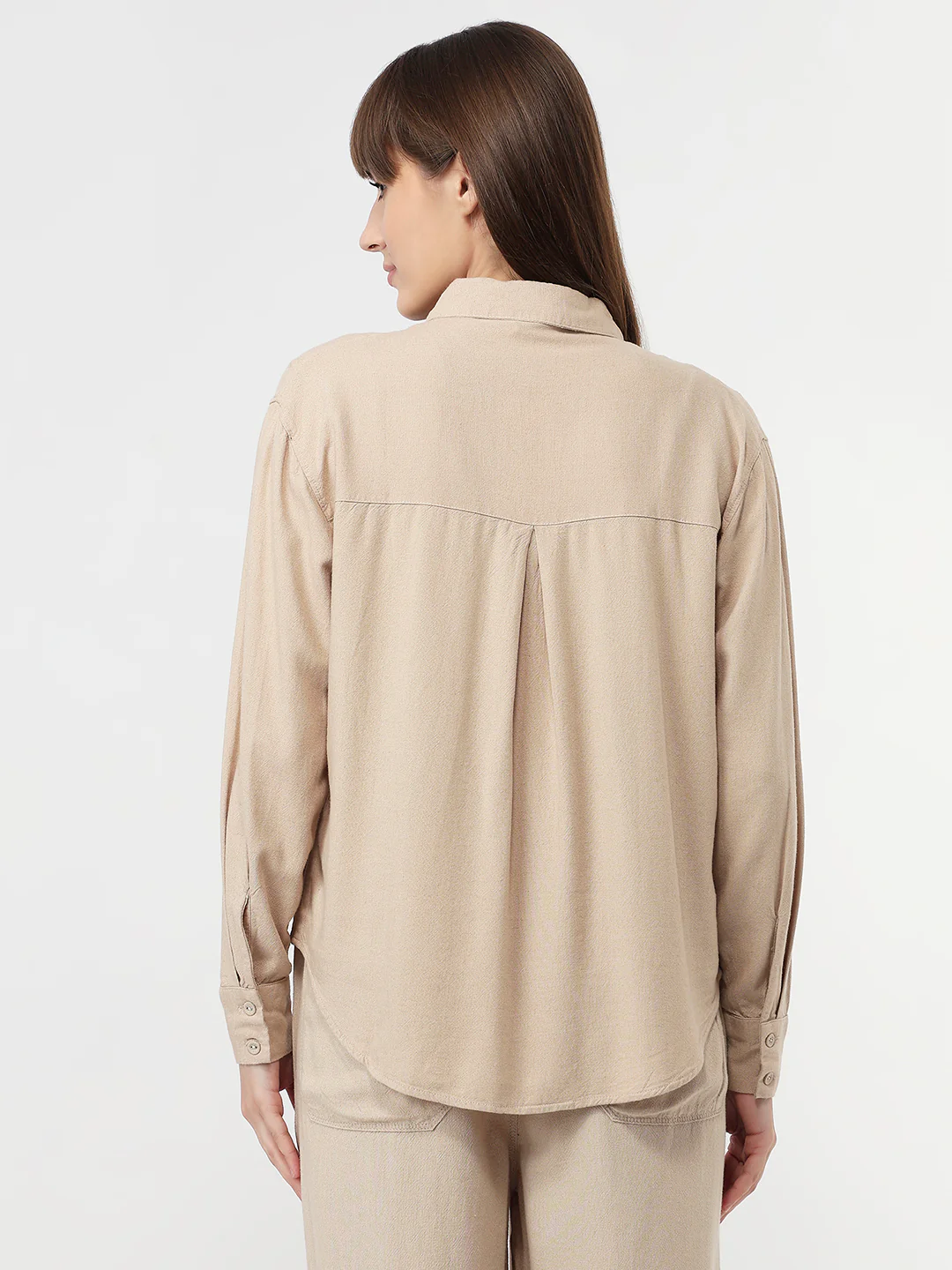 Women Oatmilk Oversized Shirt - Image 3
