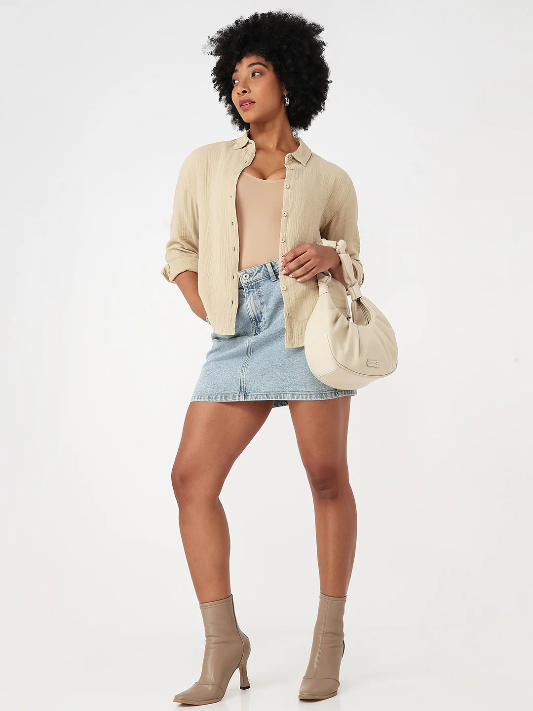Women Oatmilk Oversized Shirt