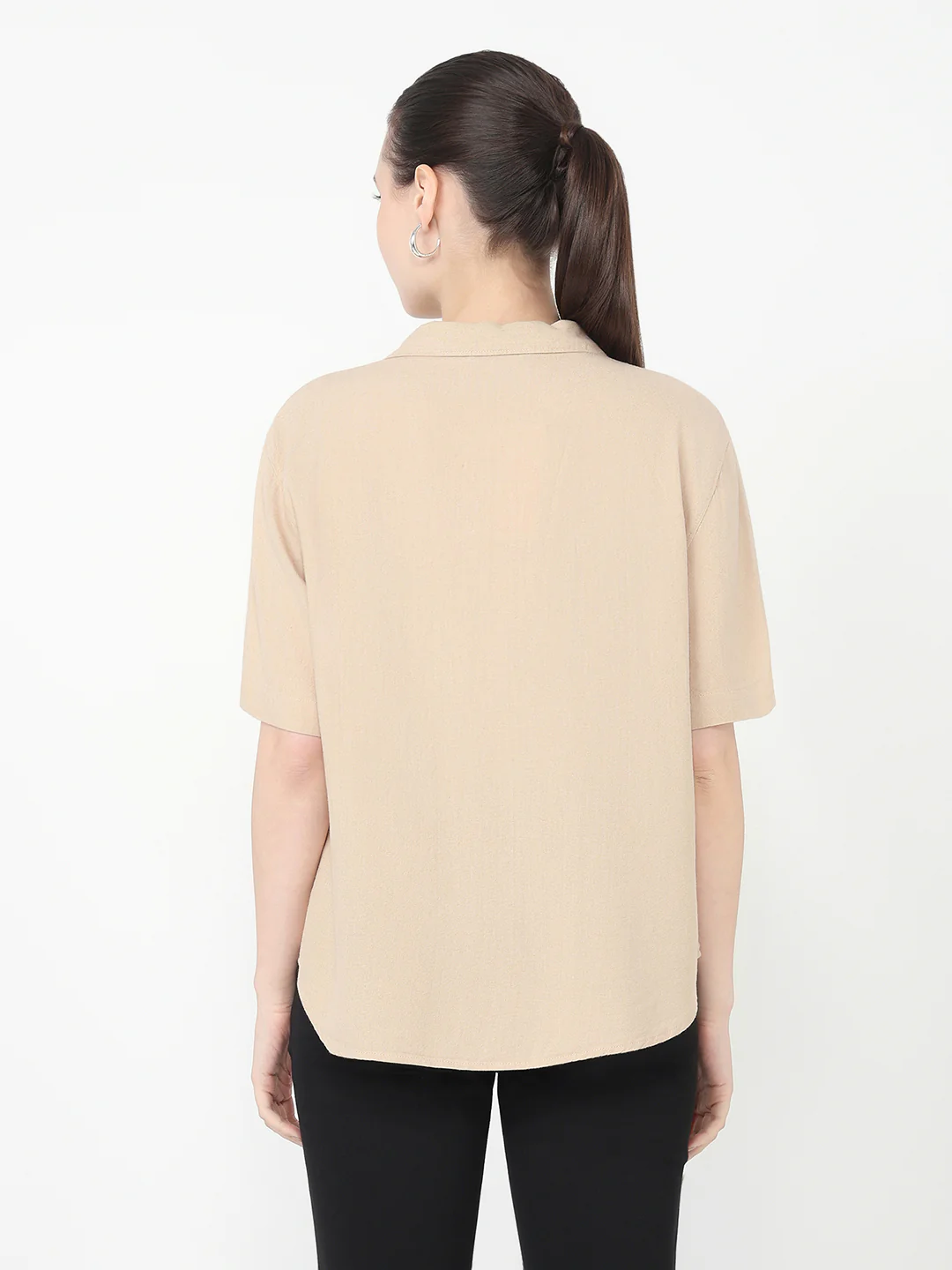 Women Oatmilk Slim Fit Shirt - Image 3