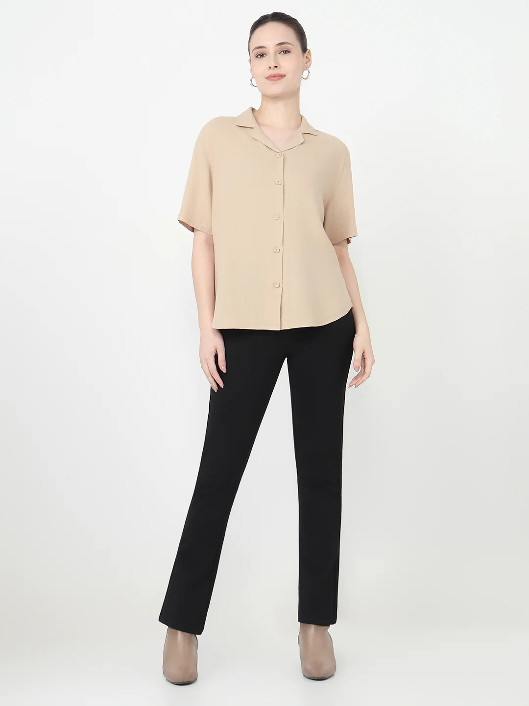 Women Oatmilk Slim Fit Shirt - Image 4