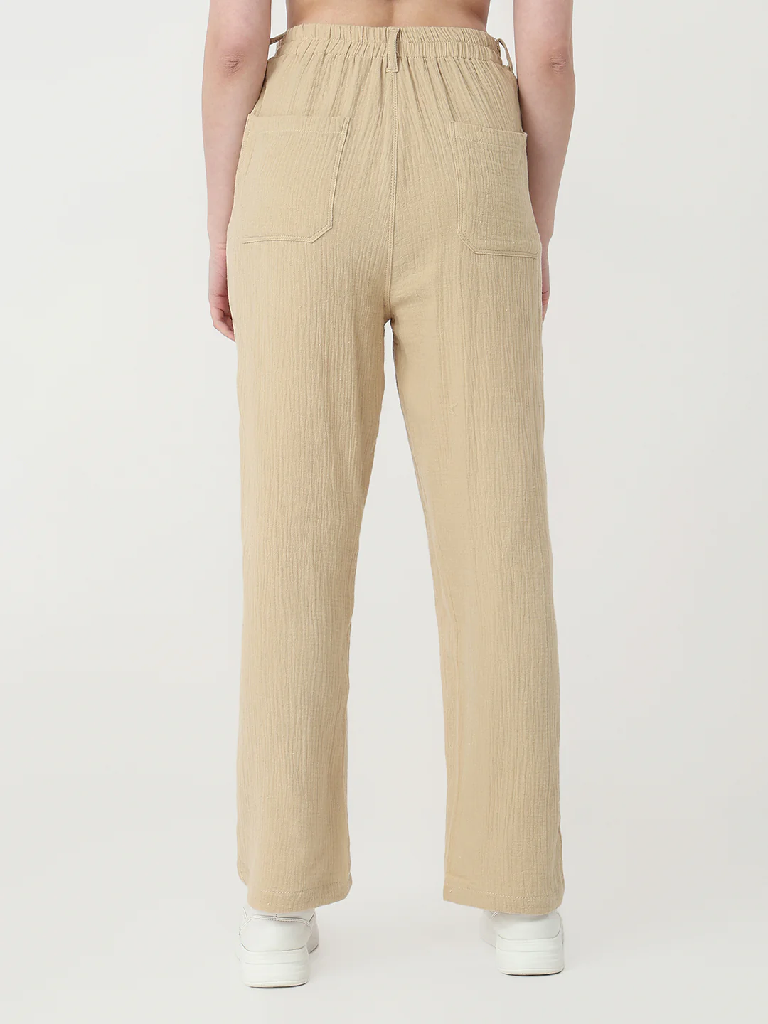 Women Oatmilk Straight Korean Pants - Image 3