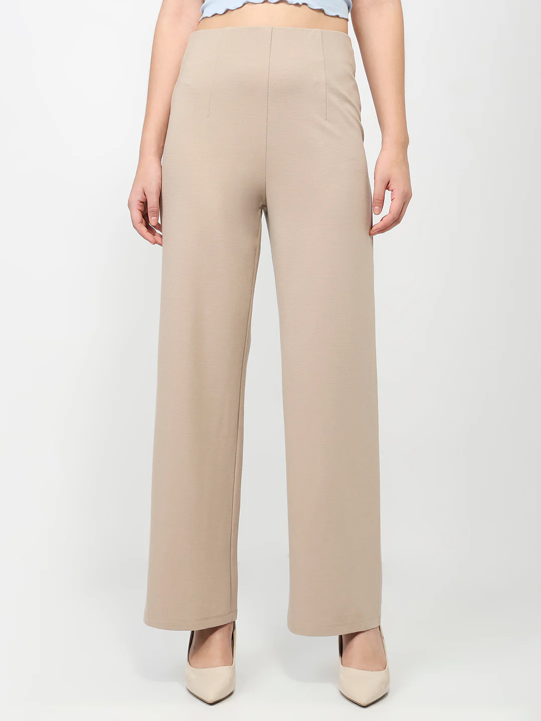 Women Oatmilk Wide Leg Treggings - Image 2