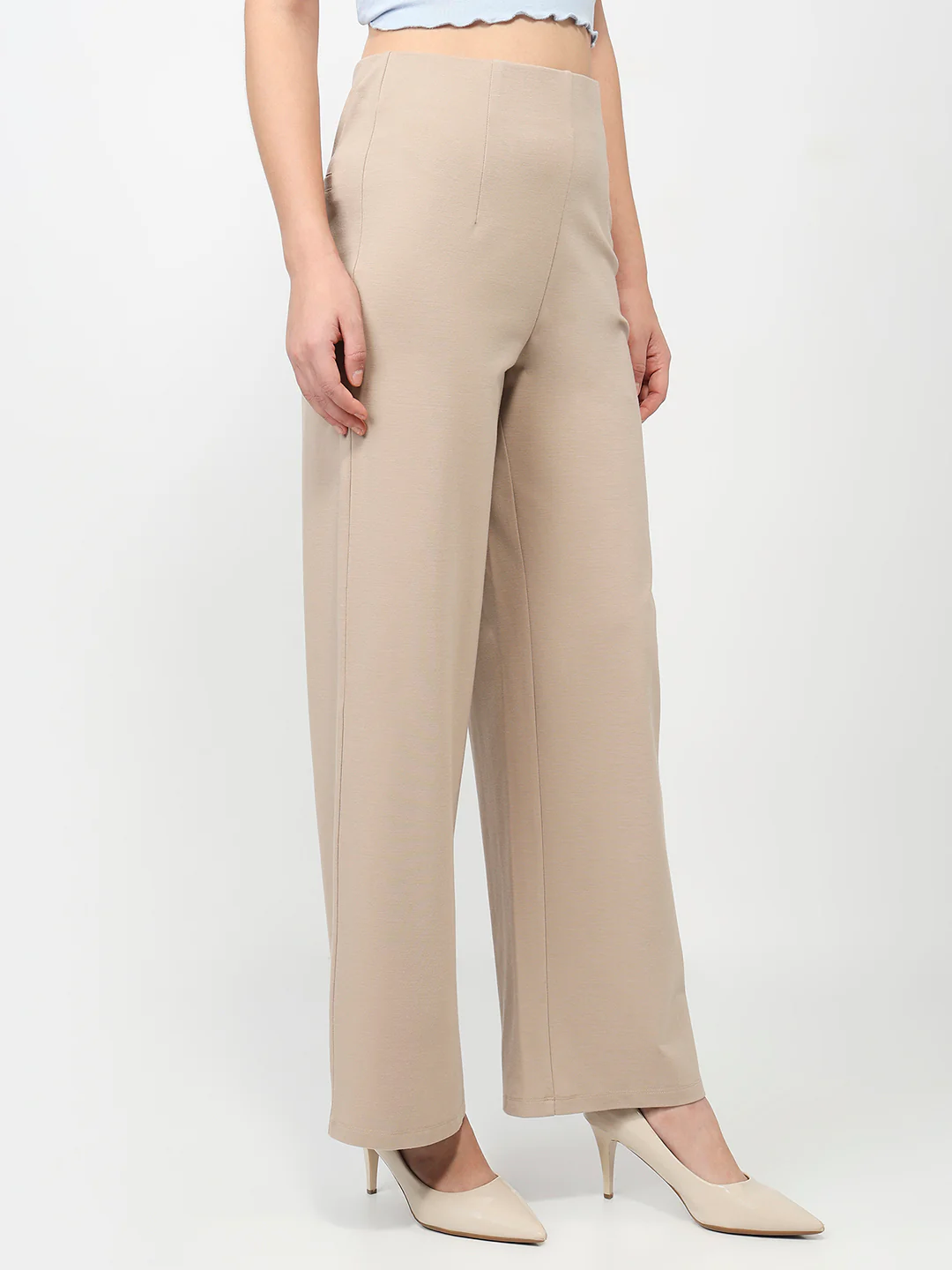 Women Oatmilk Wide Leg Treggings - Image 6