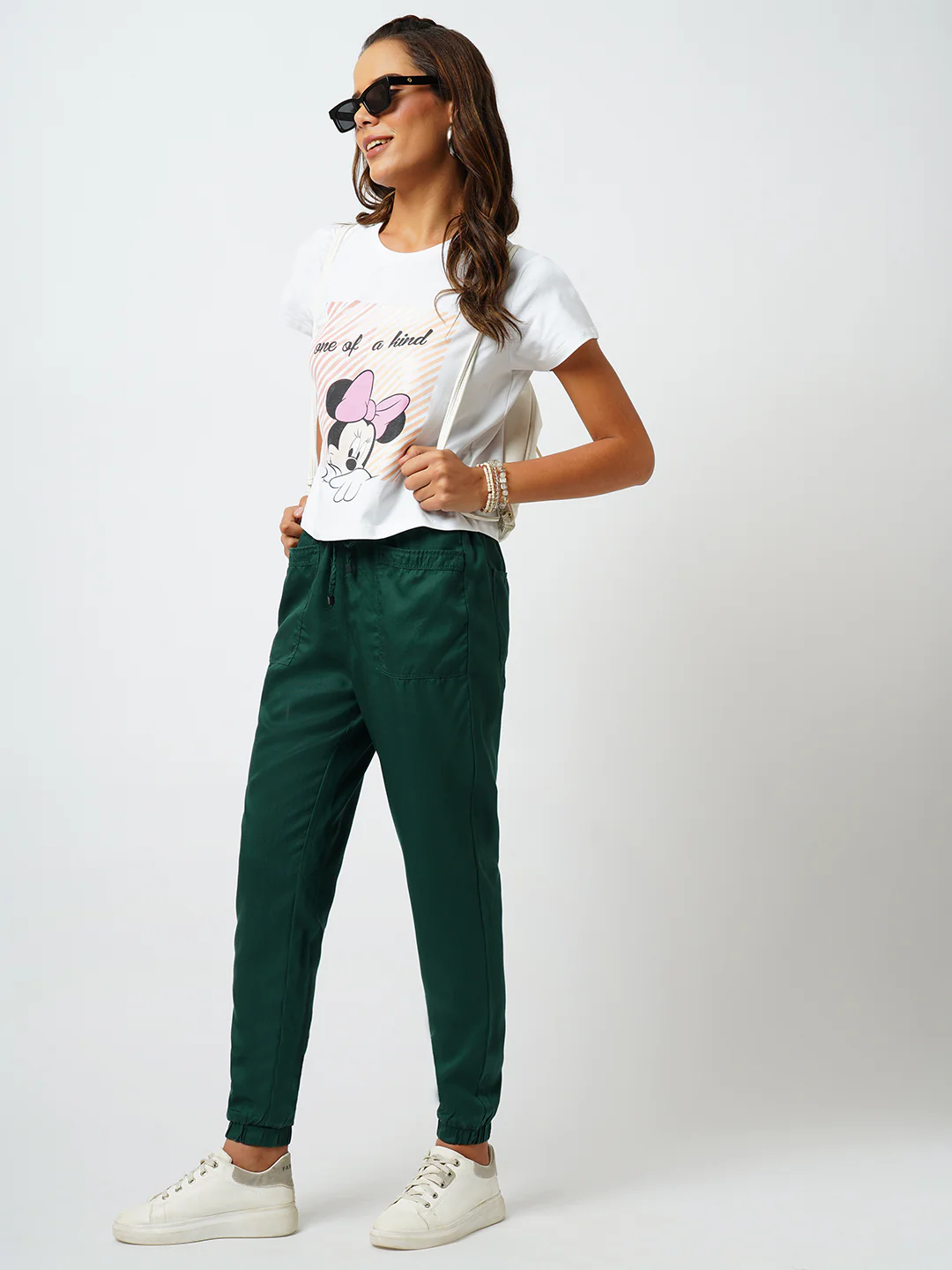 Women Off White Crop Tees - Image 4