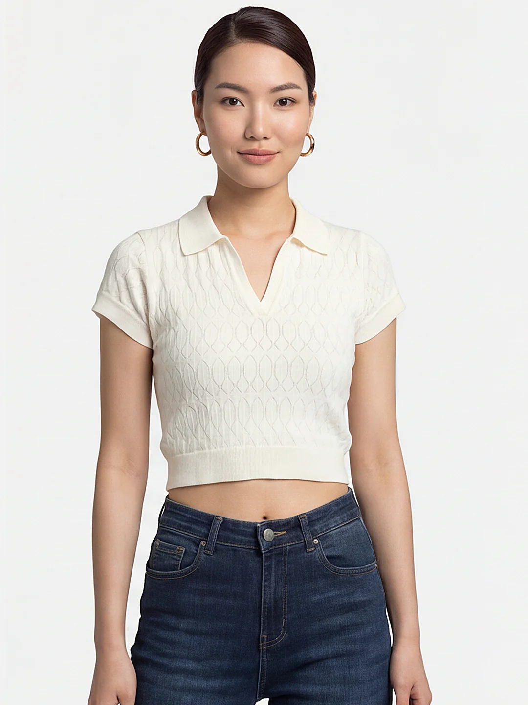Women Off White Flat Knit - Image 2