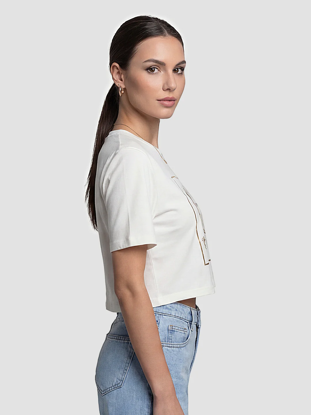 Women Off White Graphic T-Shirt - Image 5