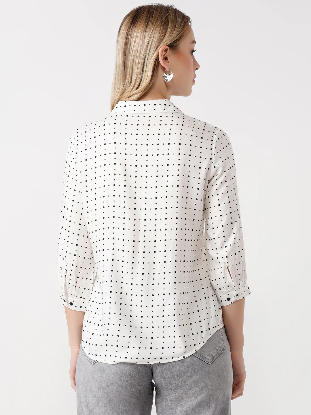 Women Off White Print Shirt - Image 3