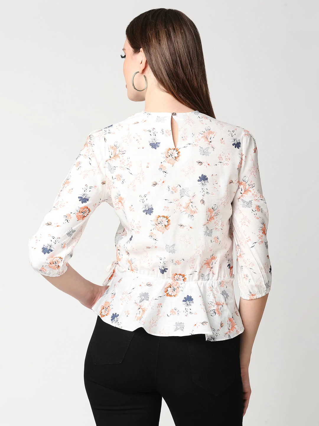Women Off White Printed Top - Image 3