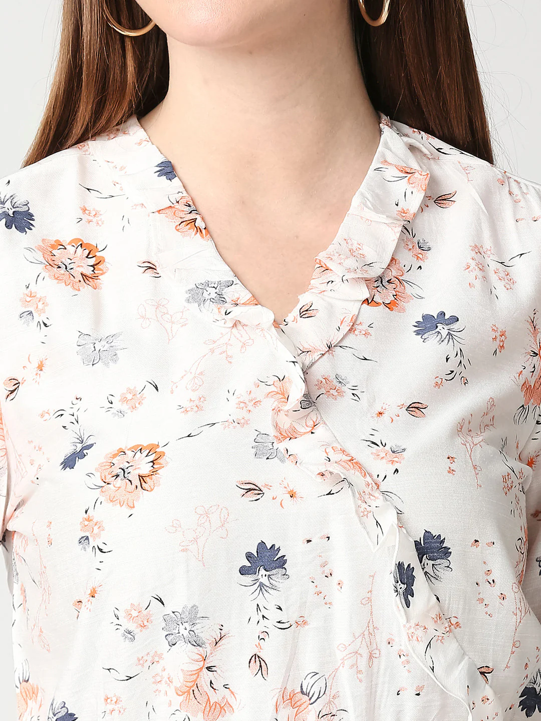 Women Off White Printed Top - Image 4