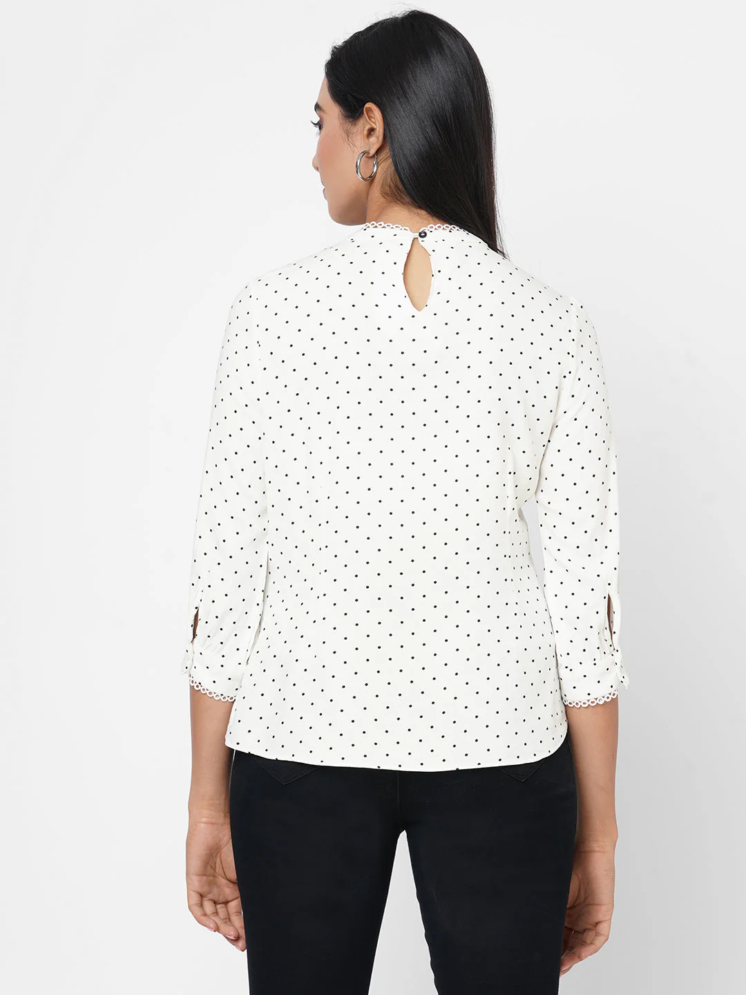 Women Off White Printed Top - Image 3