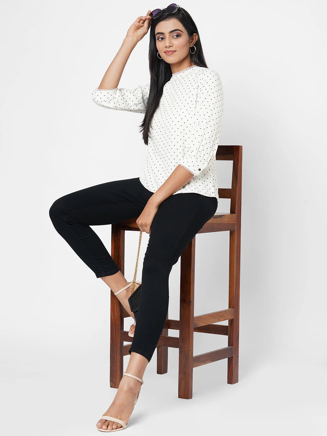 Women Off White Printed Top - Image 4