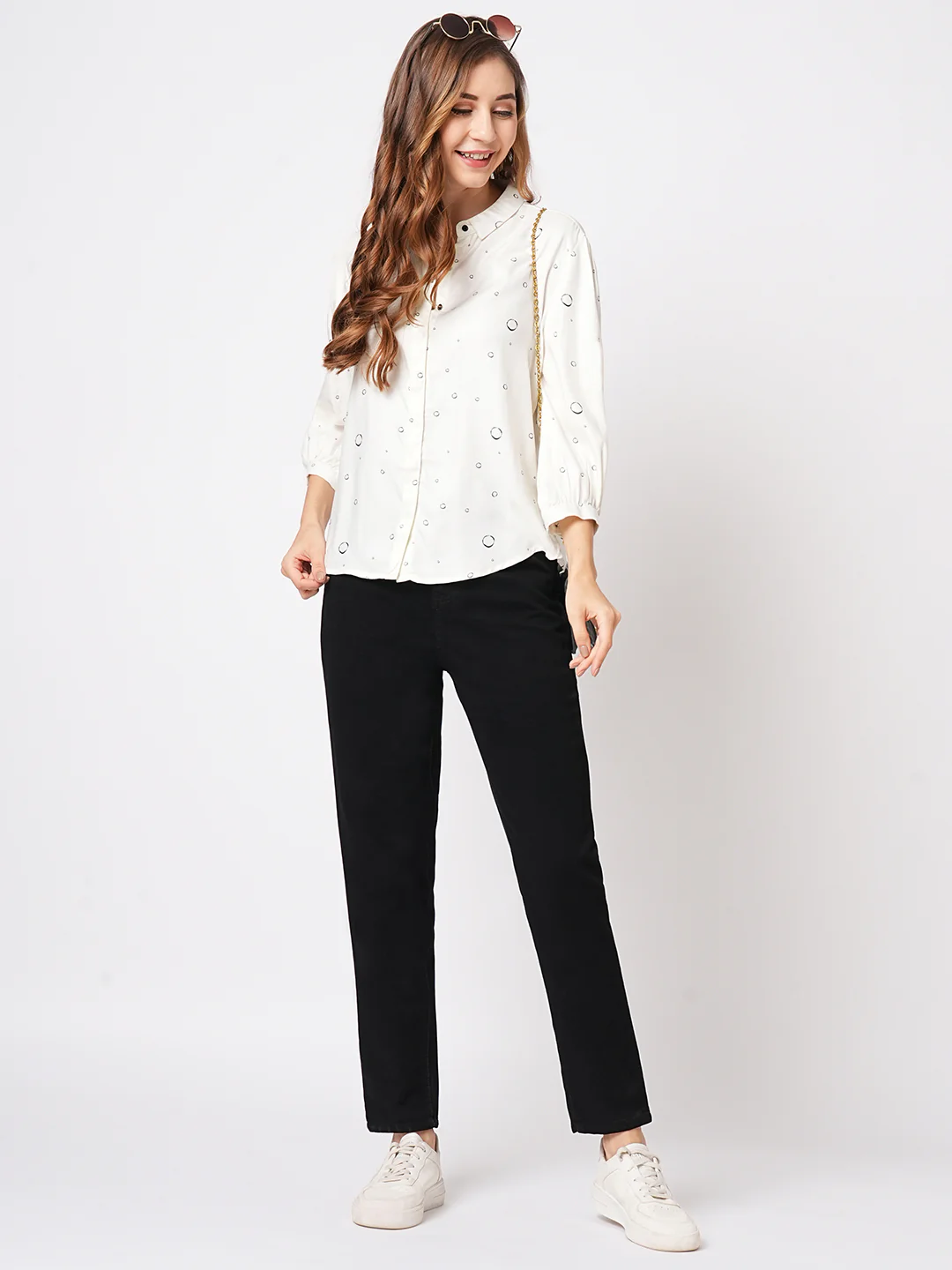 Women Off White Shirt - Image 5