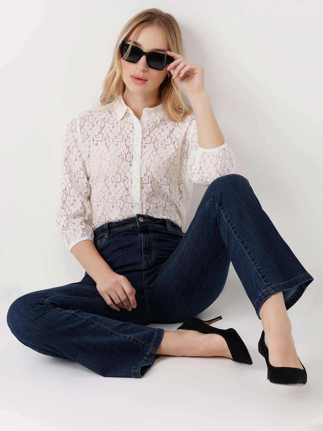 Women Off White Shirt