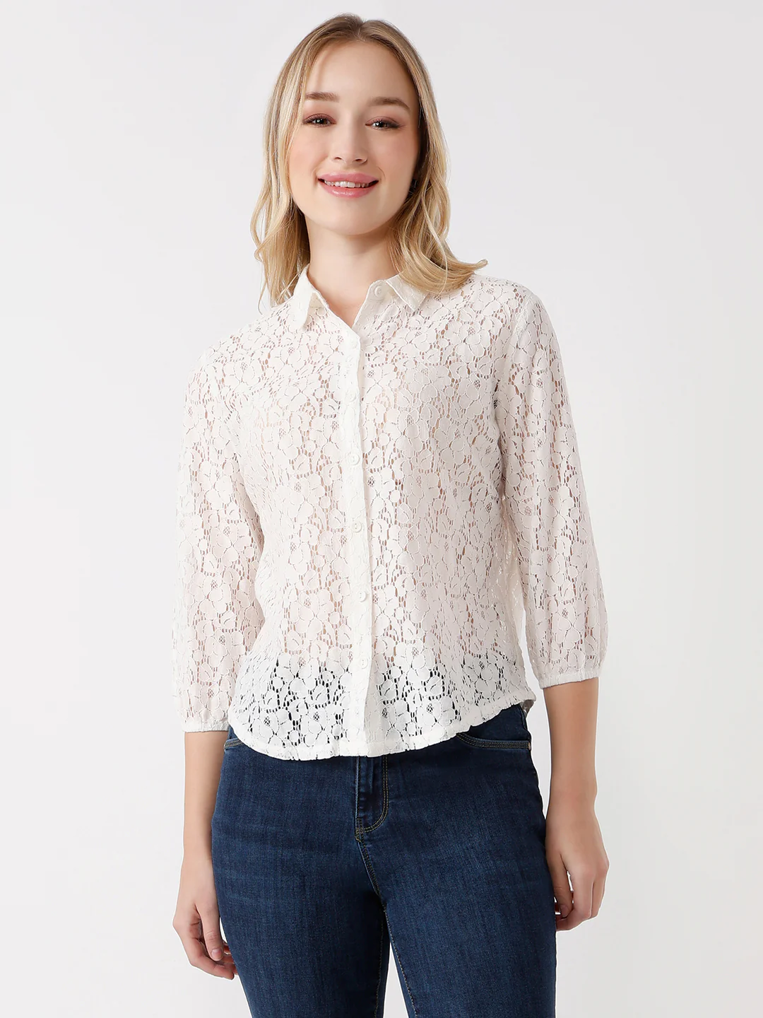 Women Off White Shirt - Image 2