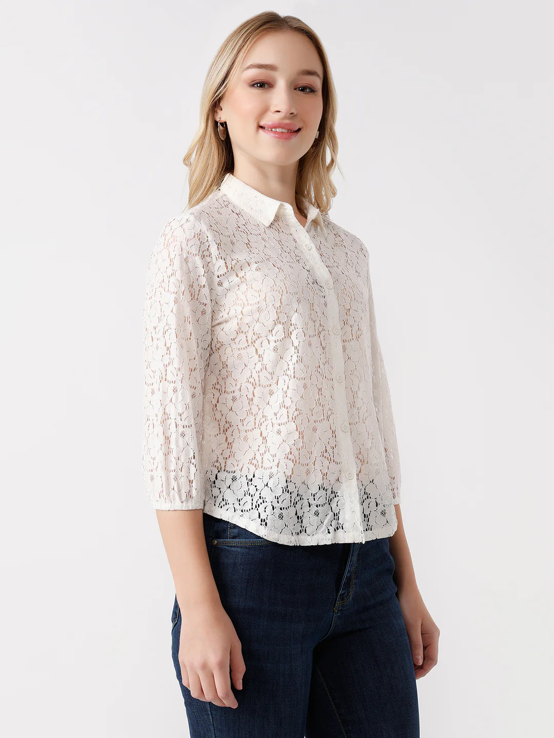 Women Off White Shirt - Image 4