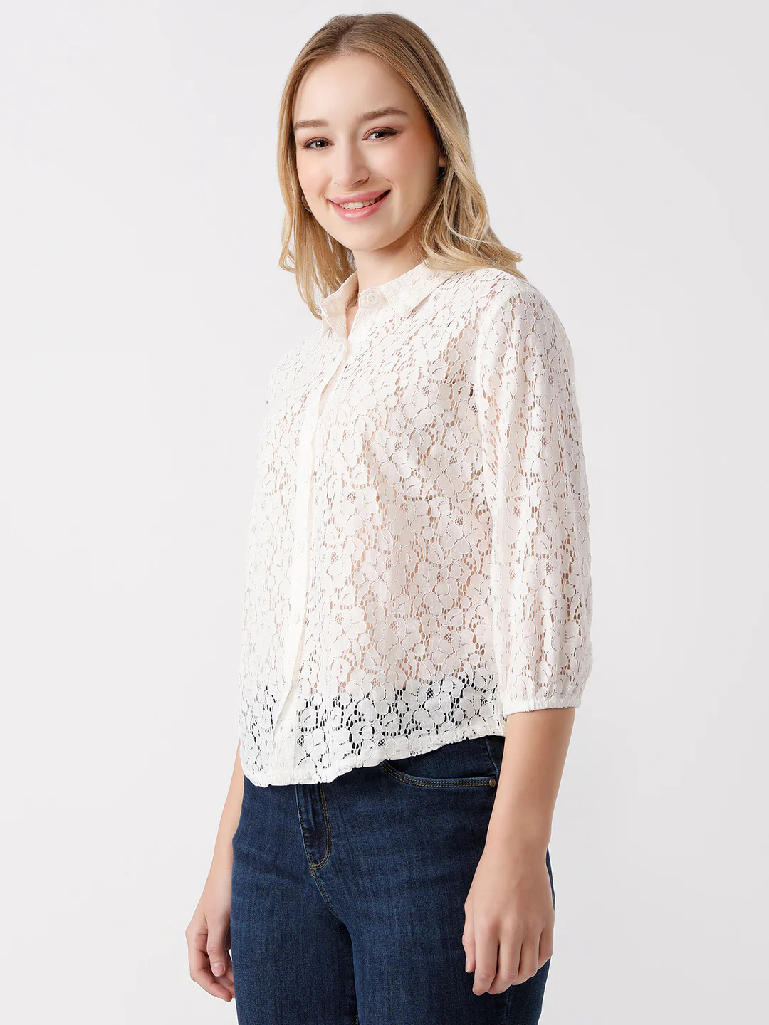 Women Off White Shirt - Image 6