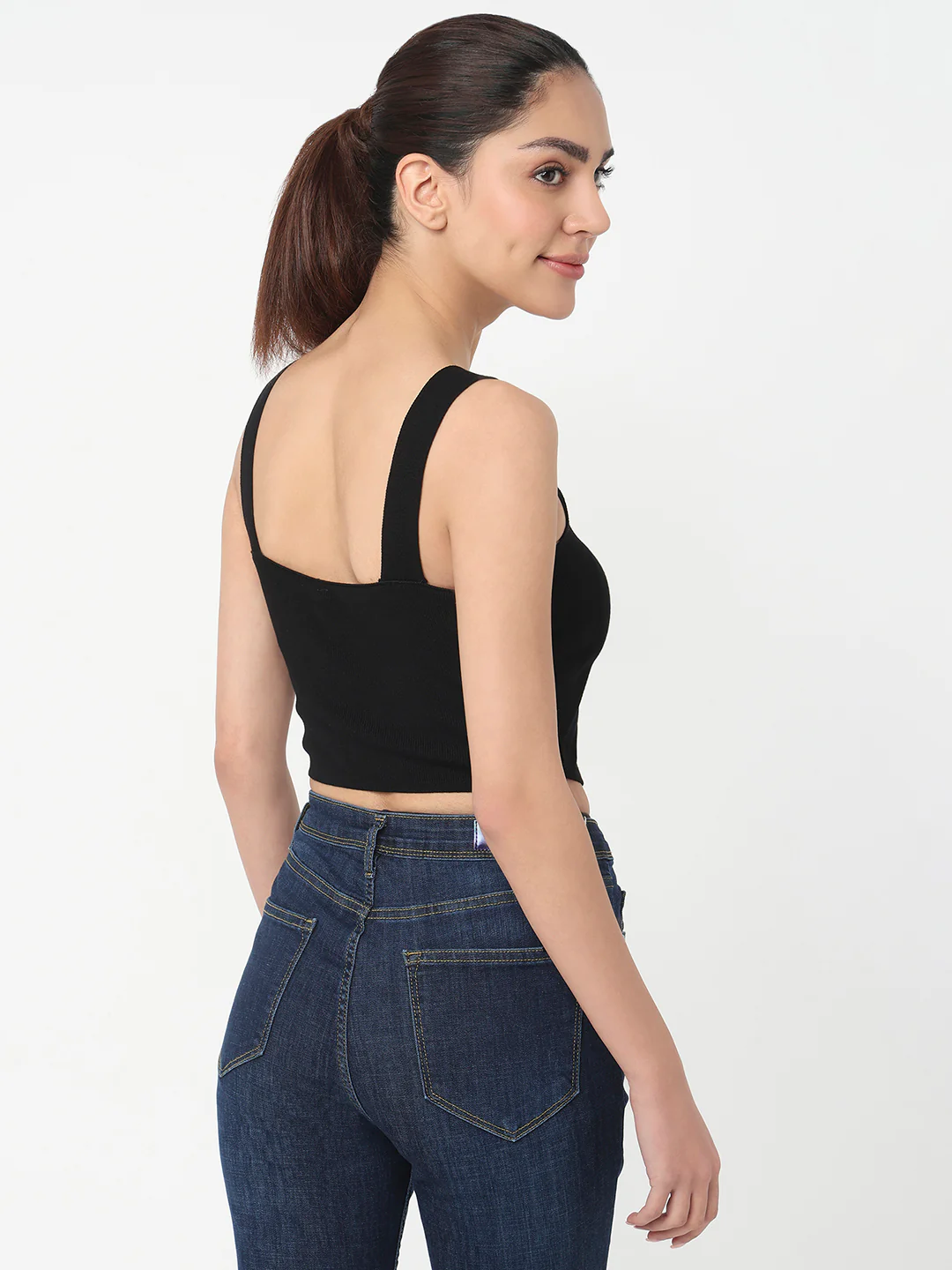 Women Off White Slim Cami Top - Image 3