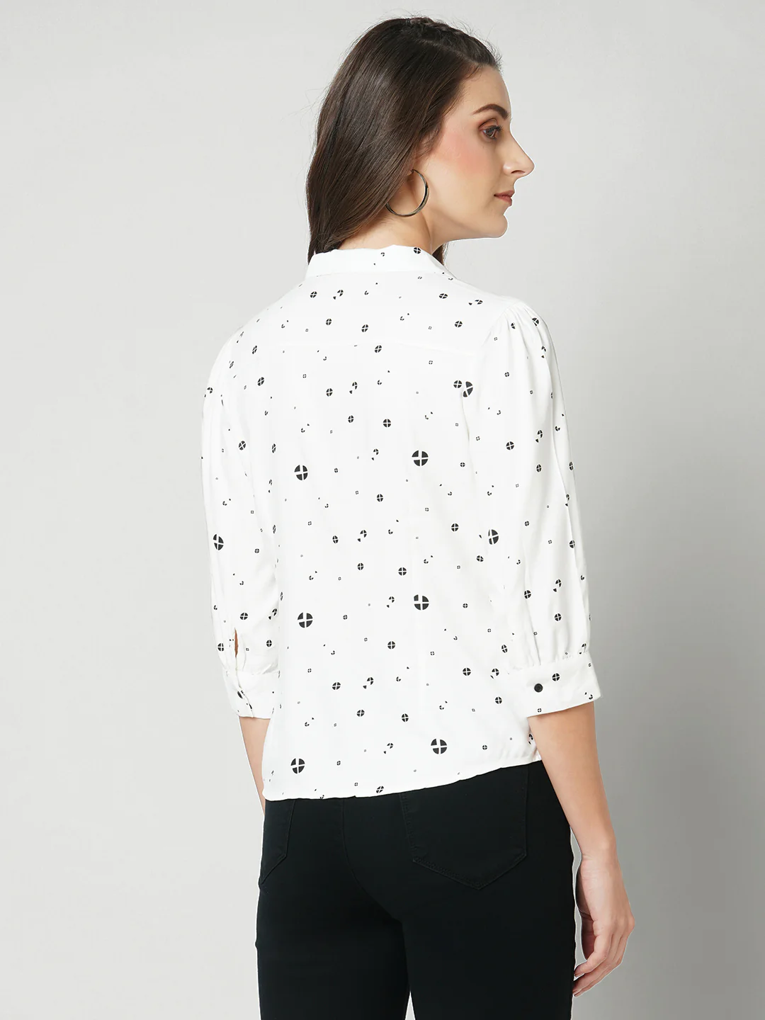 Women Off White Slim Shirt - Image 3