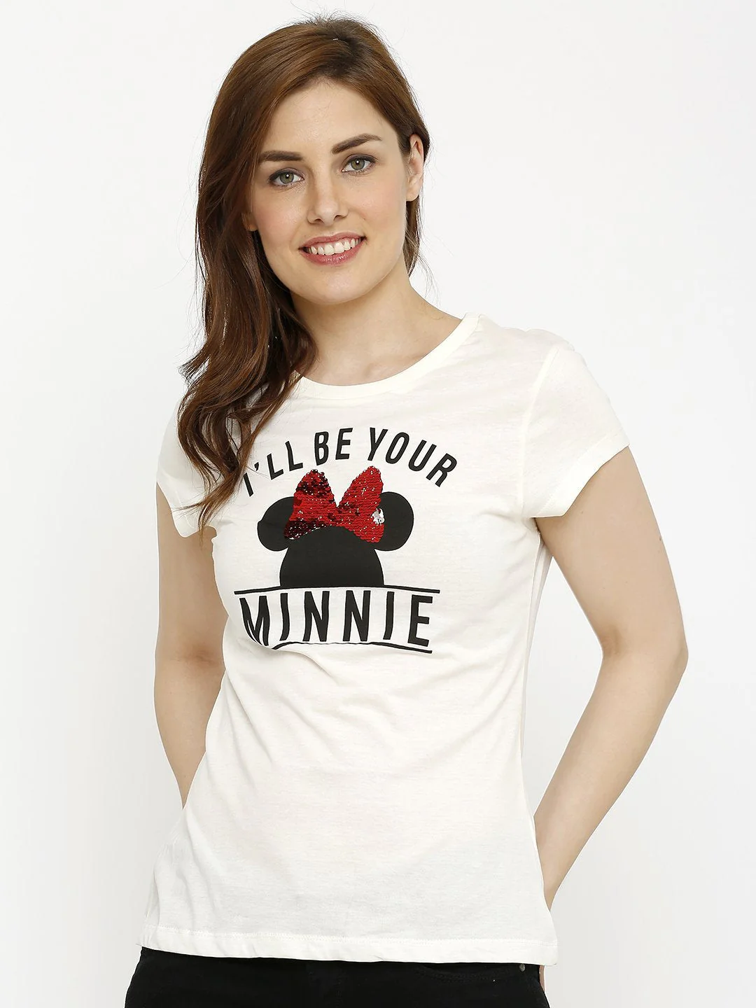 Women Off White Slim Tees - Image 2