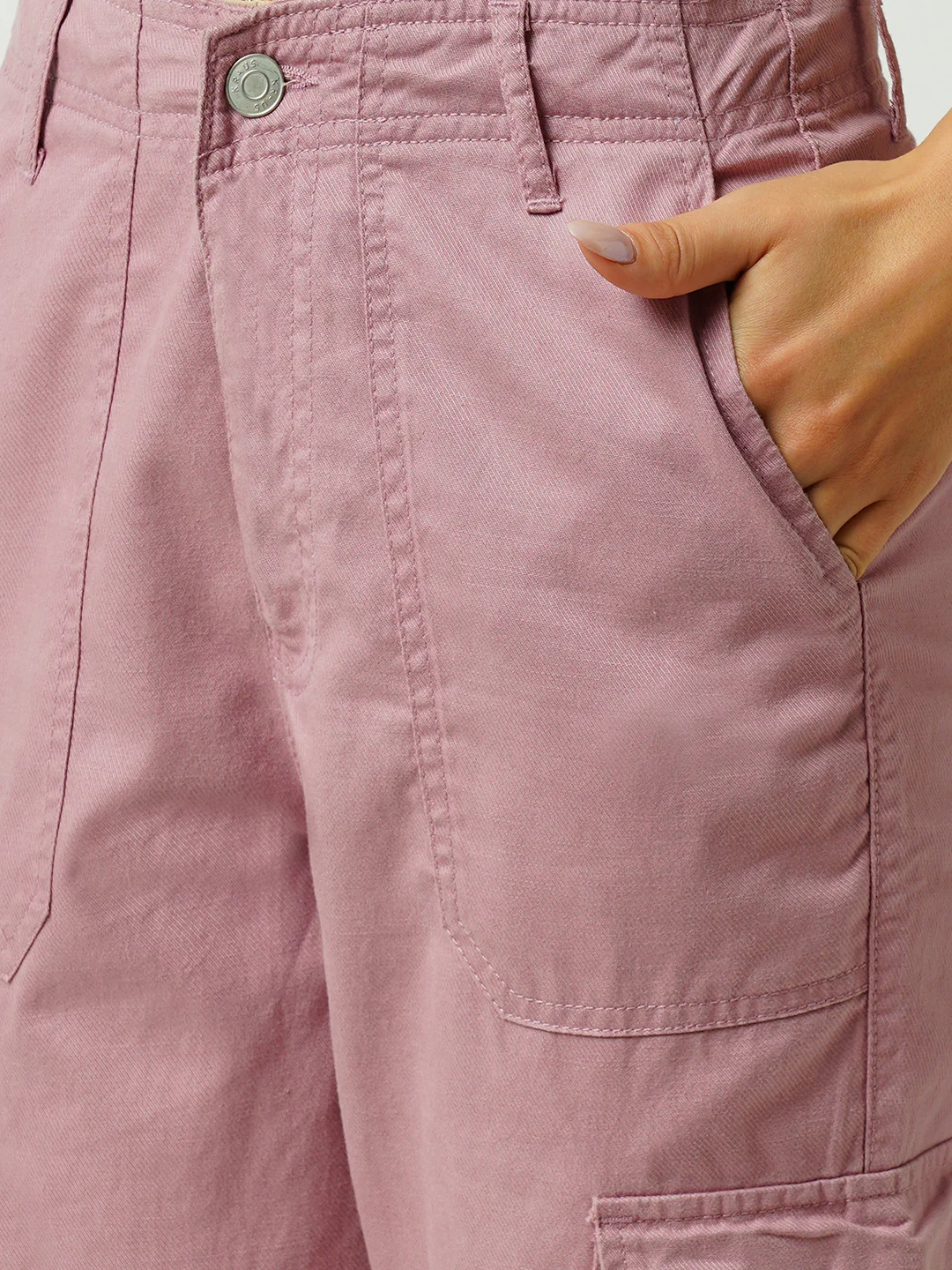 Women Old Rose Mid-Rise Cargo - Image 5