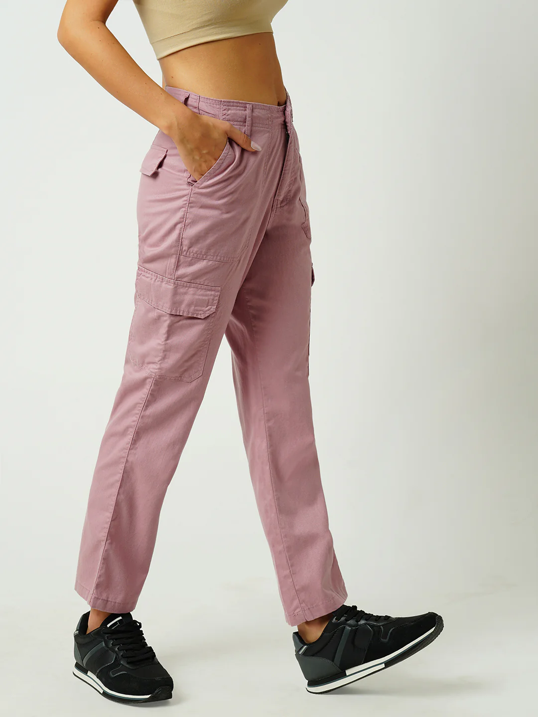 Women Old Rose Mid-Rise Cargo - Image 6