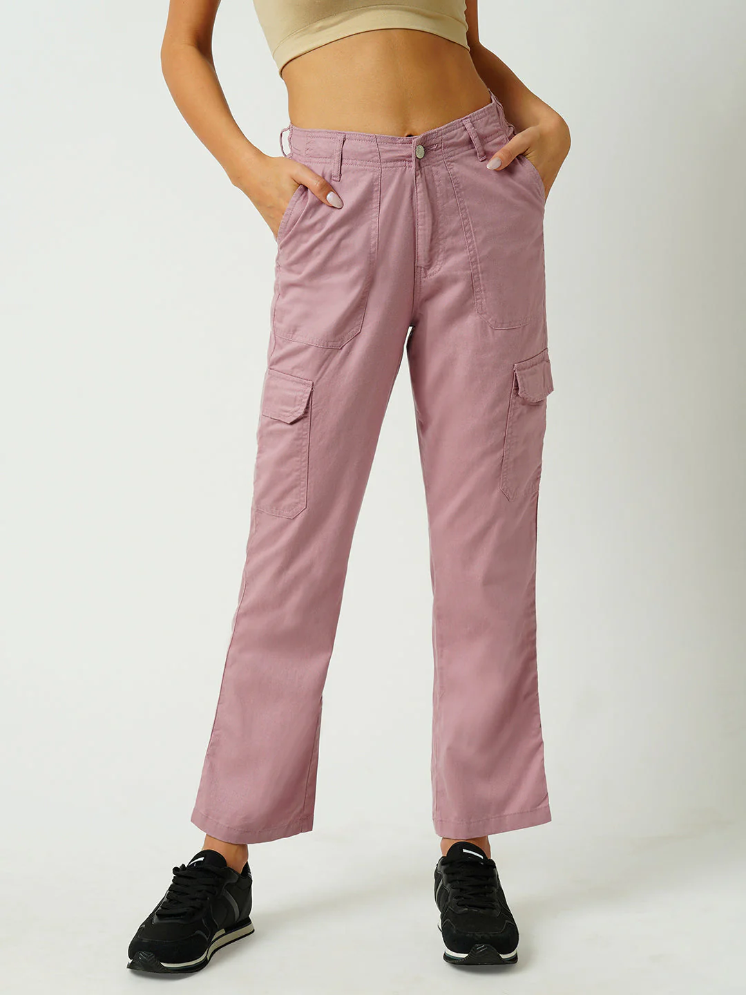 Women Old Rose Mid-Rise Cargo - Image 2