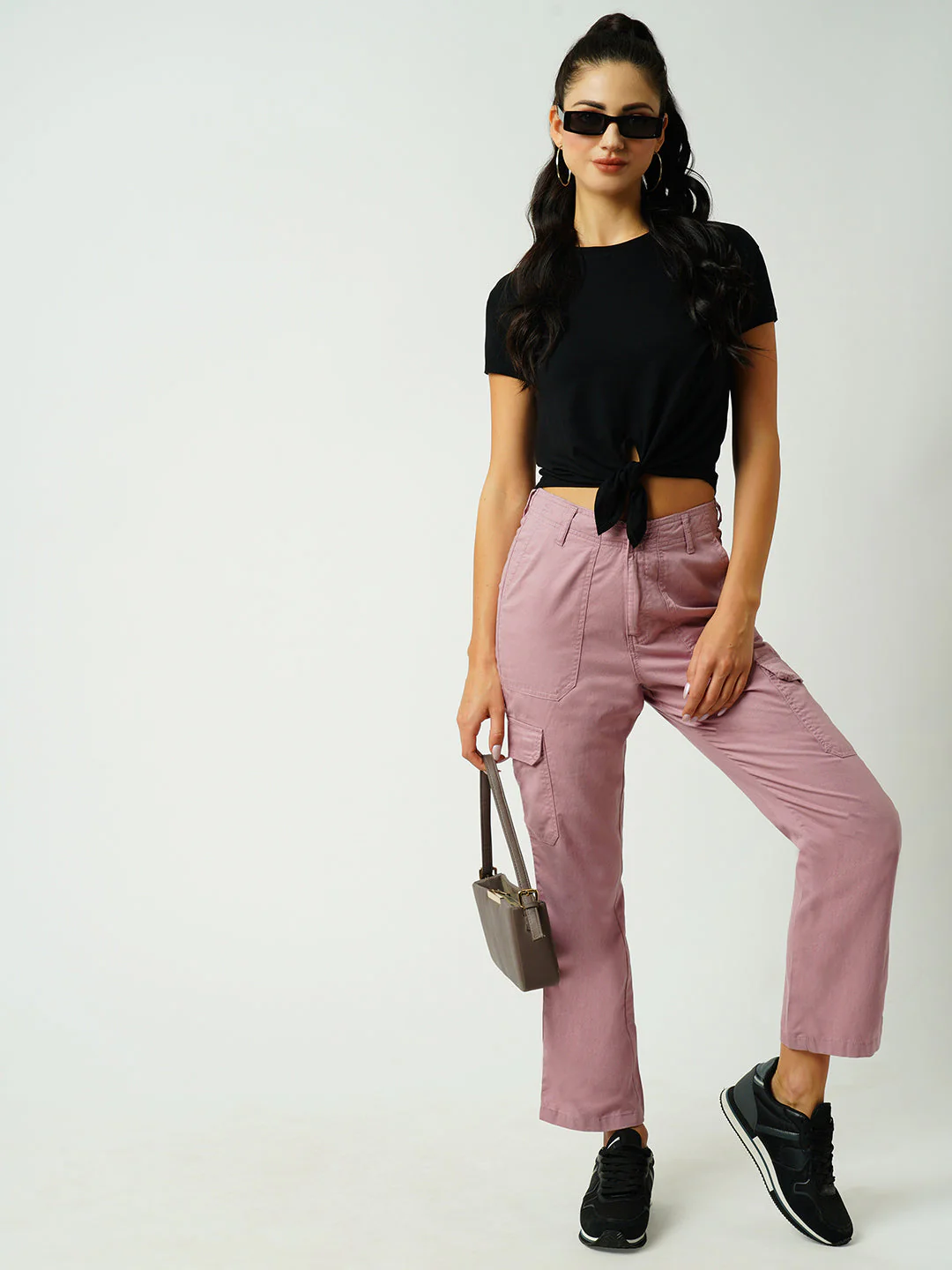 Women Old Rose Mid-Rise Cargo - Image 4
