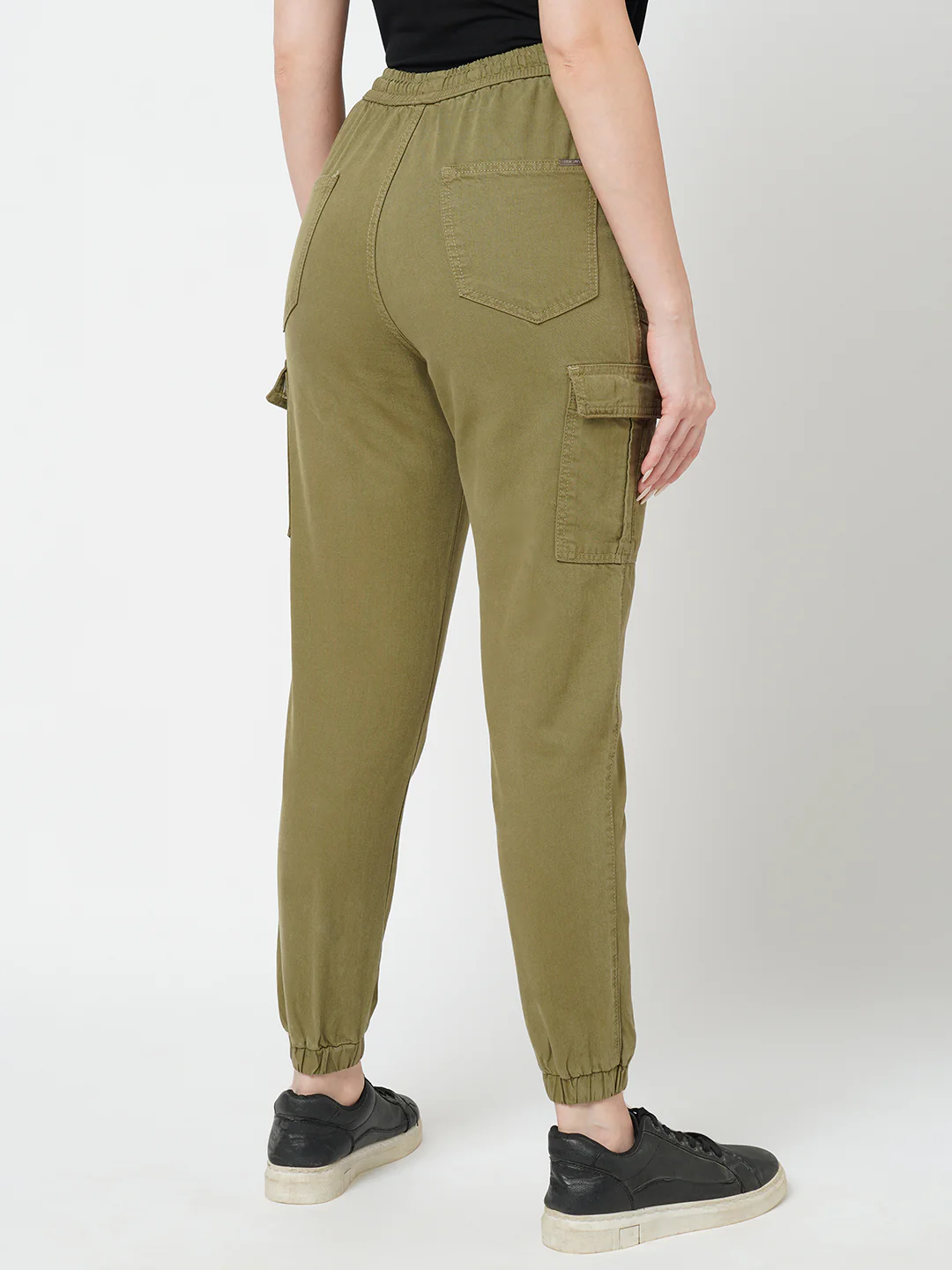 Women Olive Cargo Jogger - Image 3