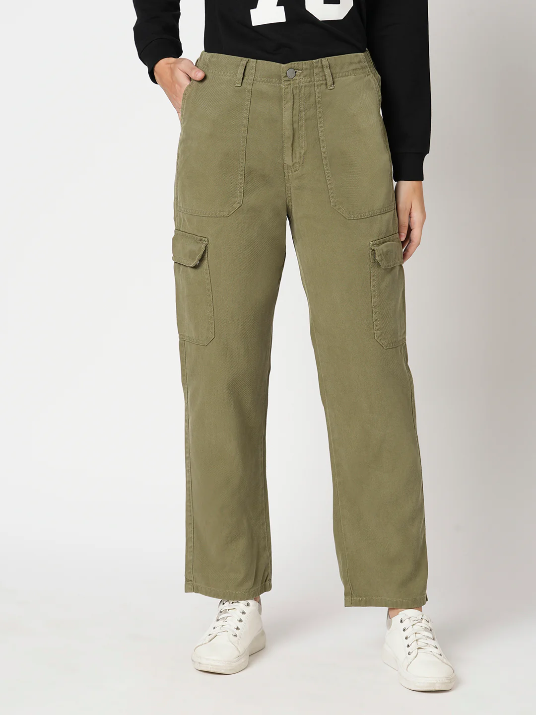 Women Olive Cargo - Image 2