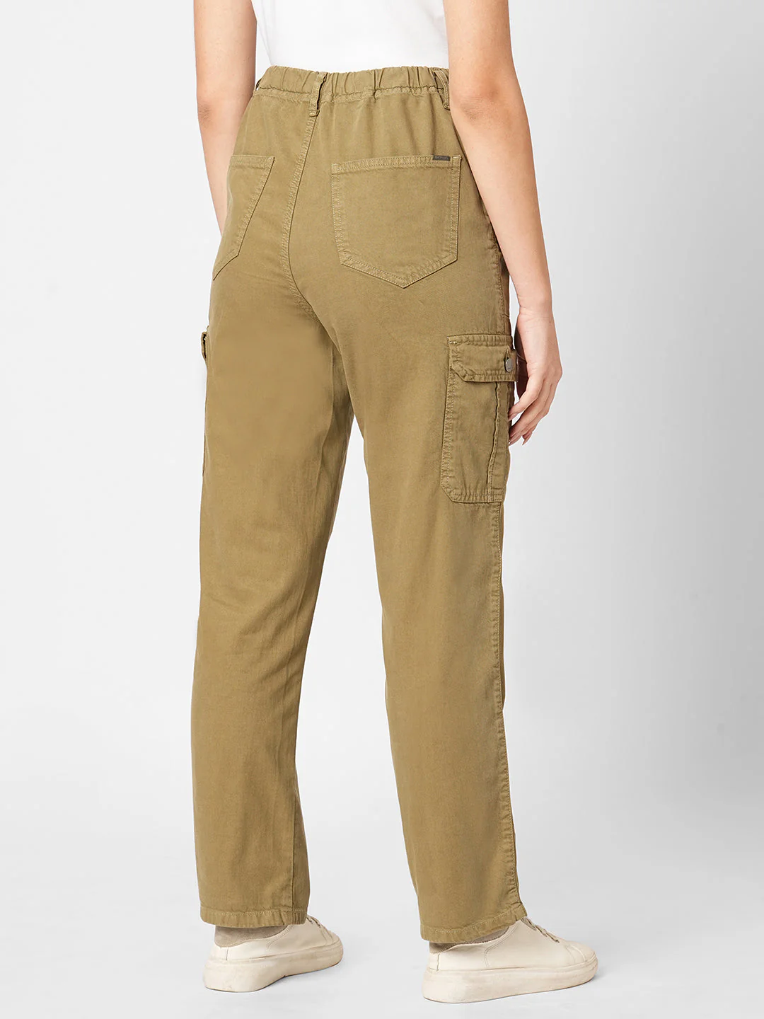 Women Olive High-Rise Cargo - Image 3