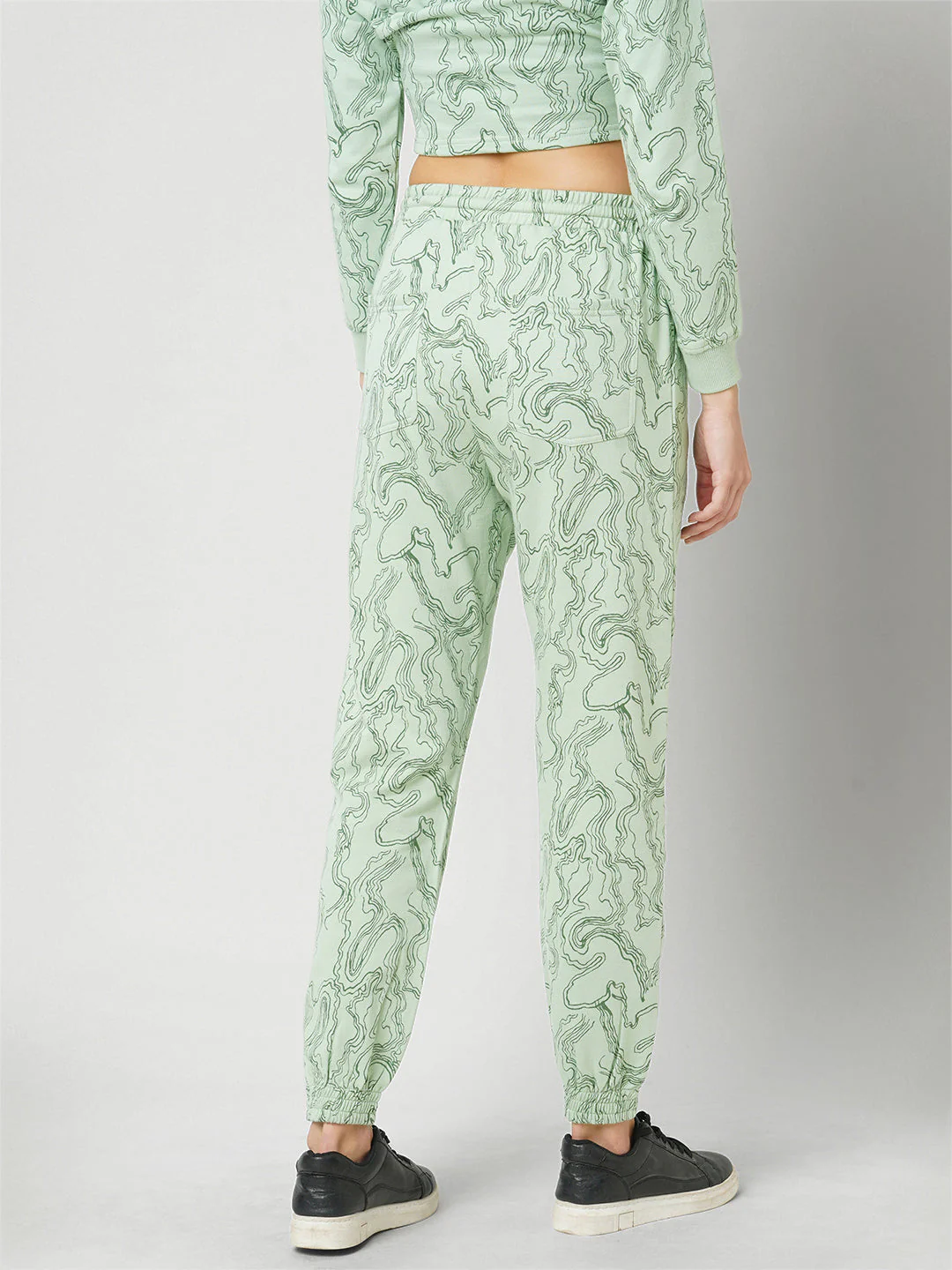 Women Olive High-Rise Comfort Fit Joggers - Image 4