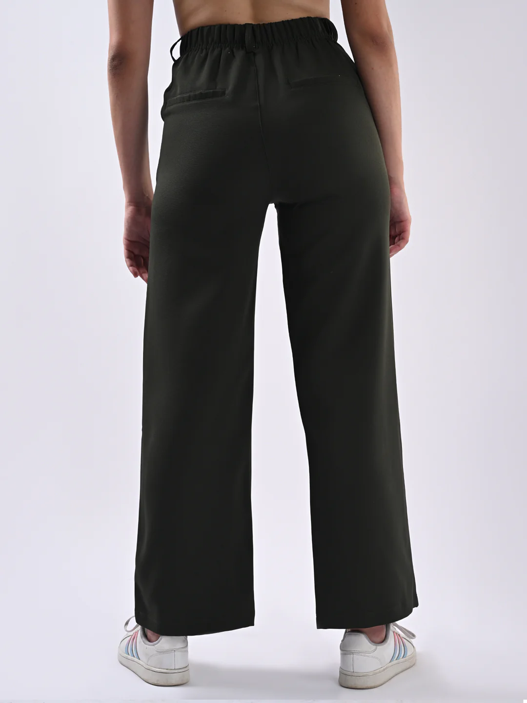 Women Olive Mid-Rise Trouser - Image 3