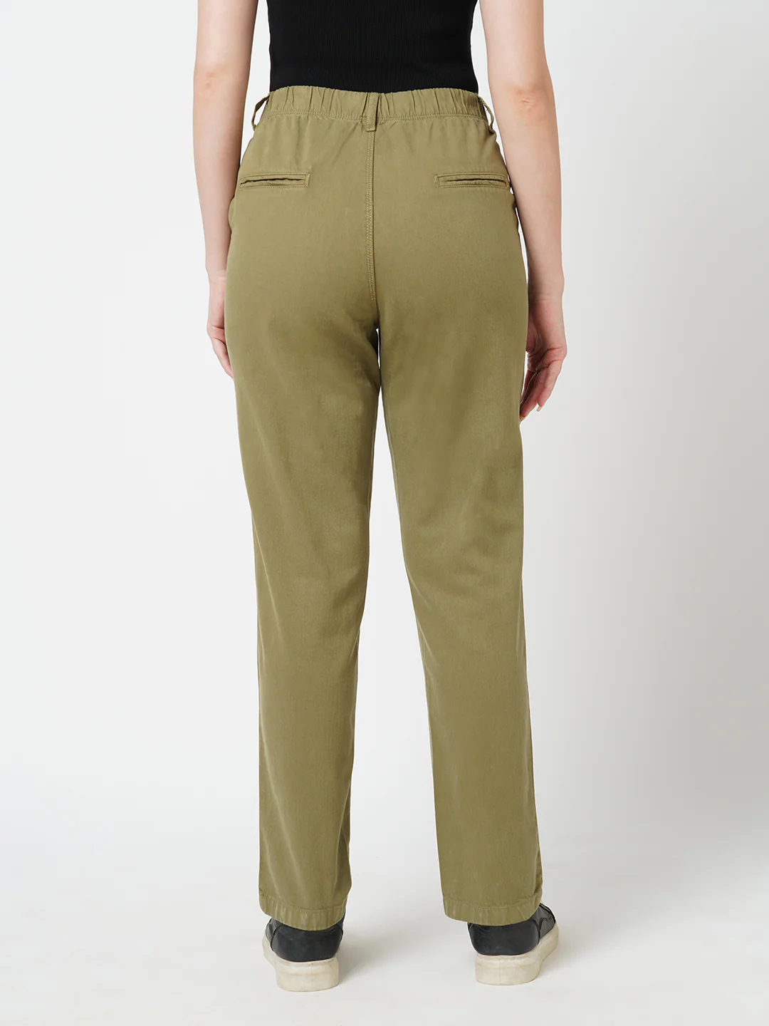 Women Olive Mid-Rise Trouser - Image 3