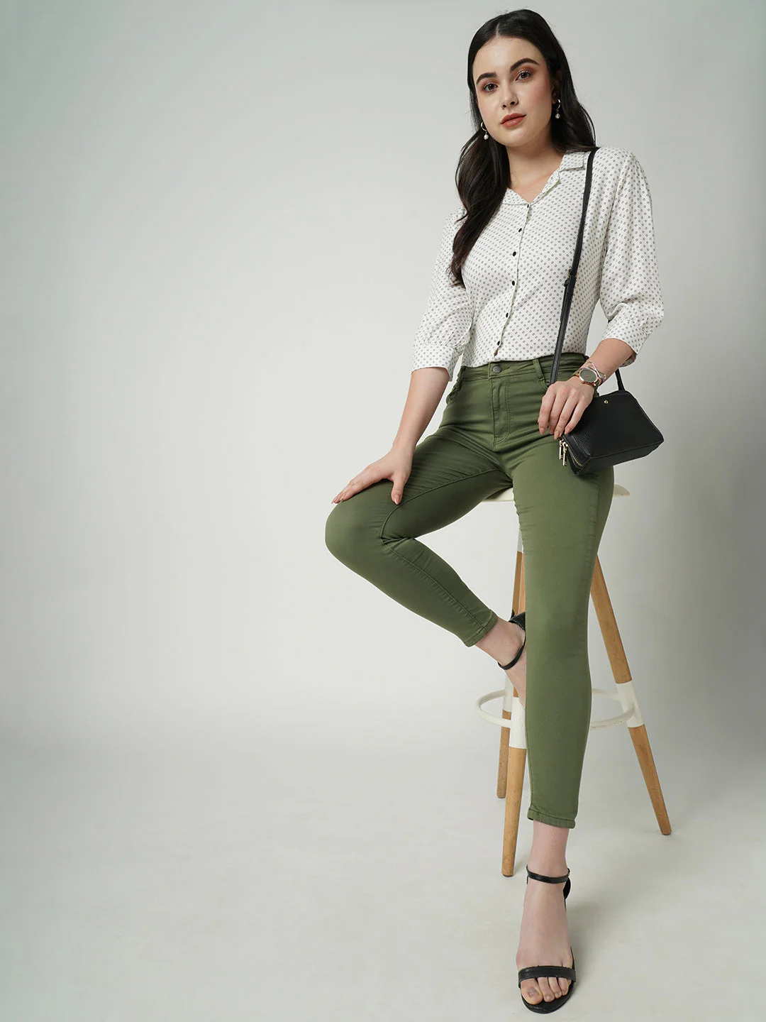 Women Olive Super High-Rise Super Skinny Jeans