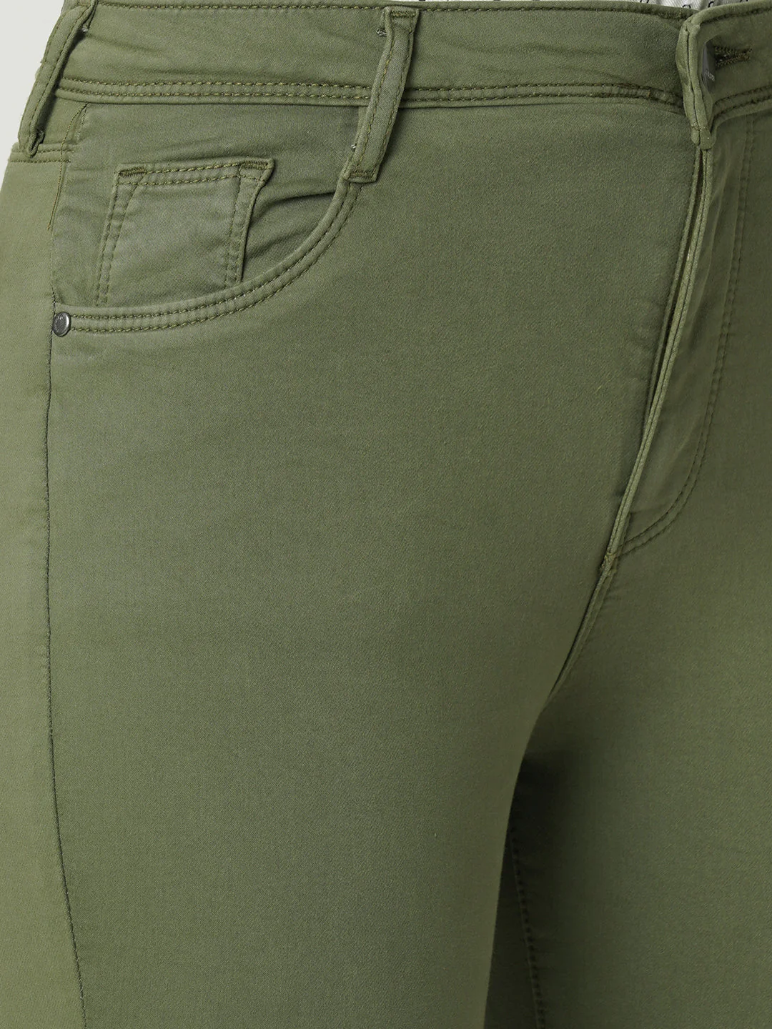 Women Olive Super High-Rise Super Skinny Jeans - Image 6