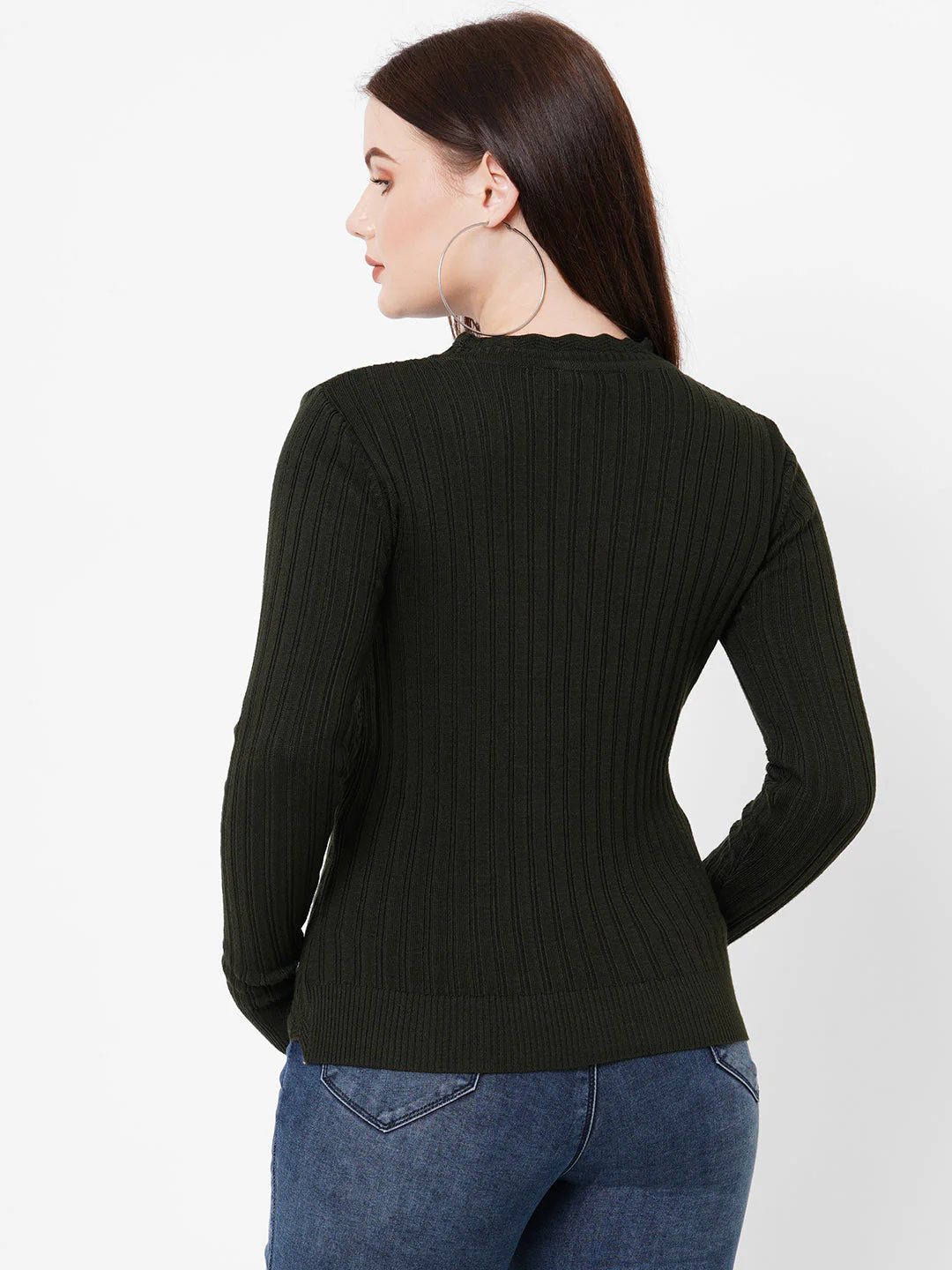 Women Olive Sweaters - Image 3