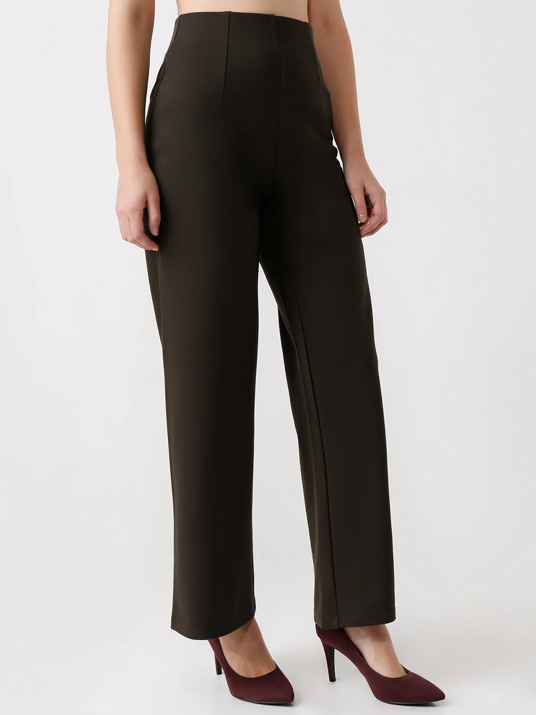 Women Olive Wide Led Treggings - Image 4