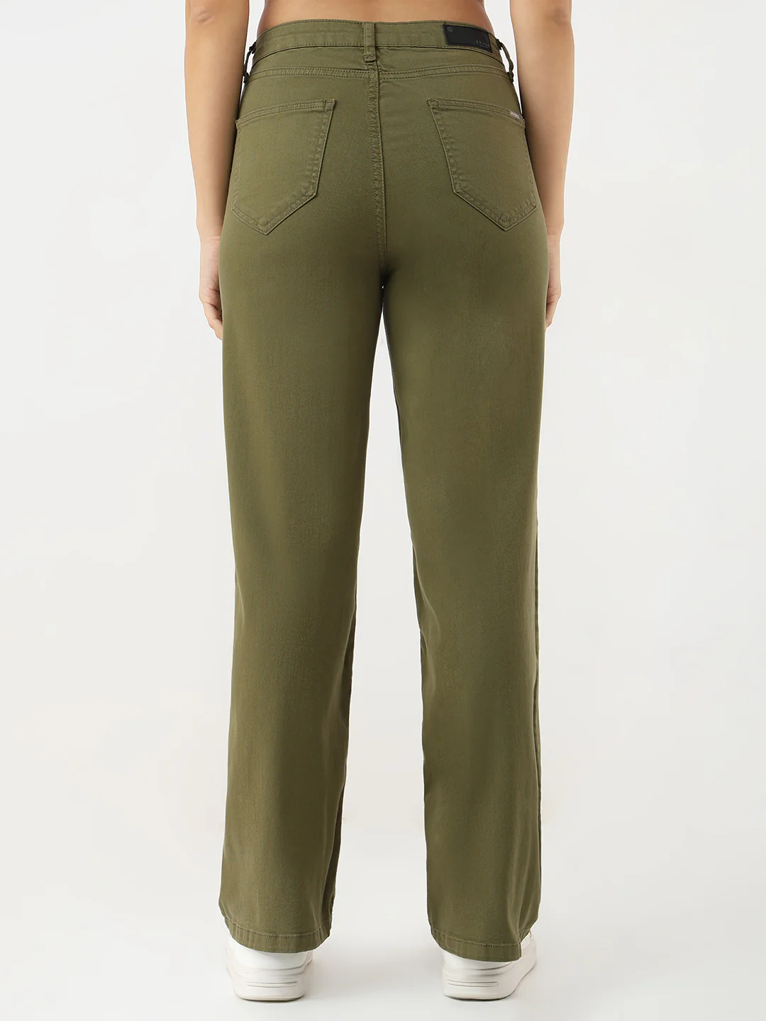 Women Olive Wide Leg Jeans - Image 3