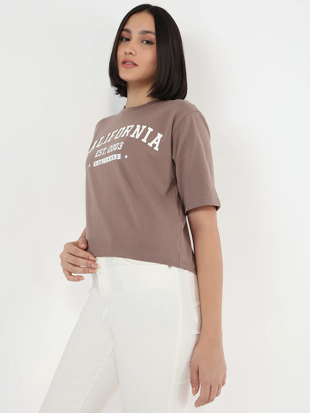 Women Oyster Slim Fit Crop T-Shirt - Image 4