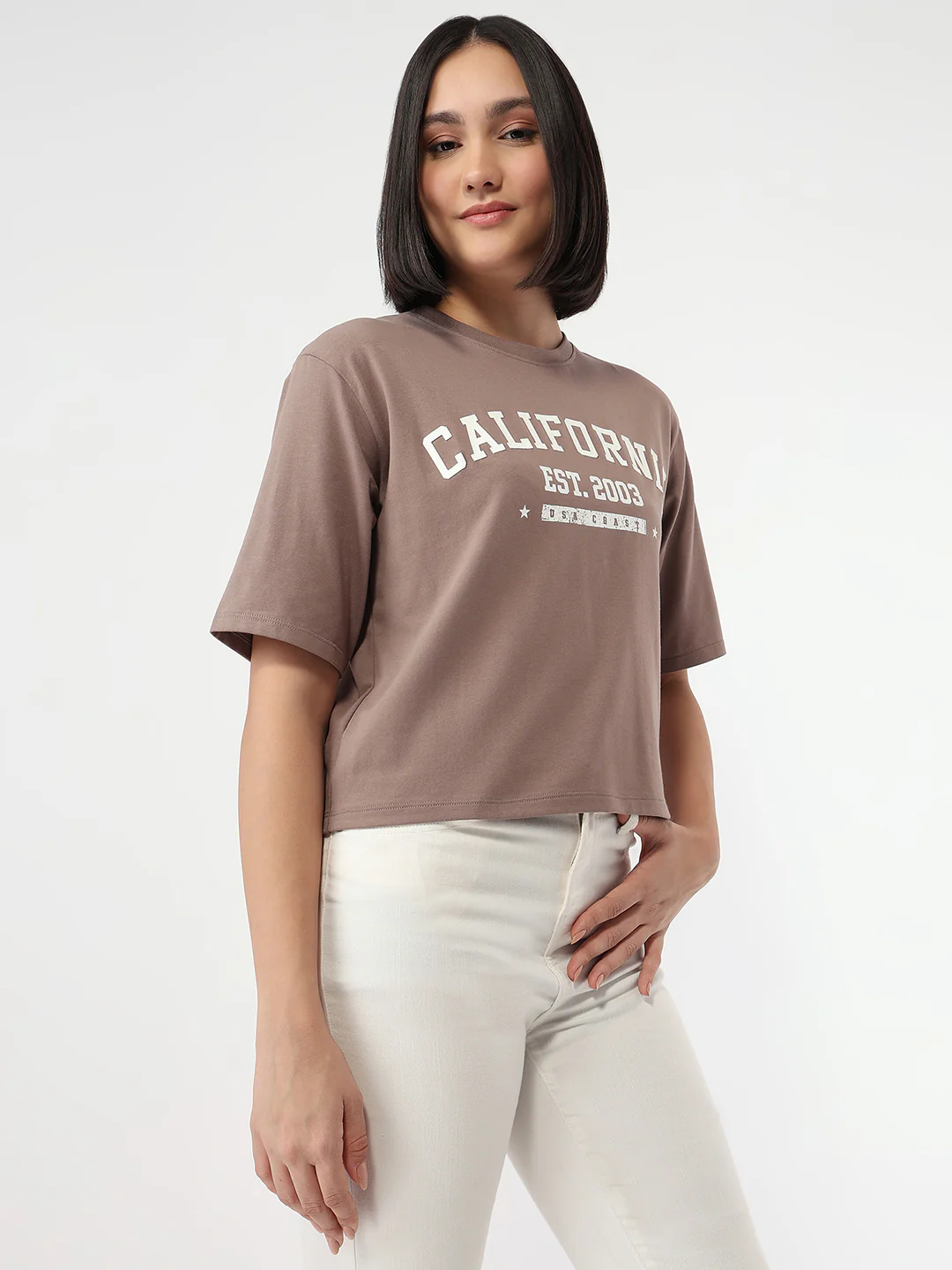 Women Oyster Slim Fit Crop T-Shirt - Image 5