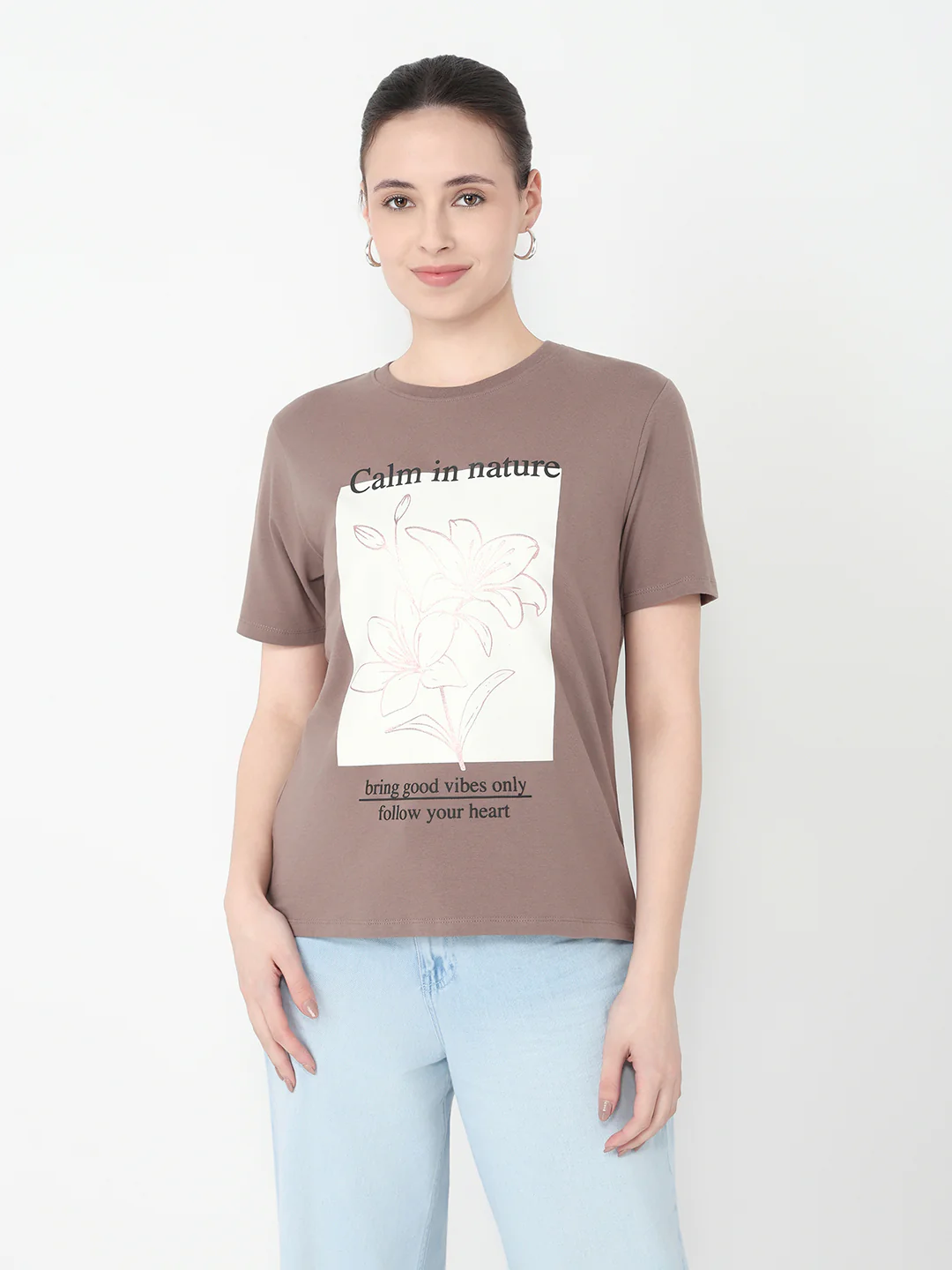 Women Oyster Slim Fit Graphic T-Shirt - Image 2