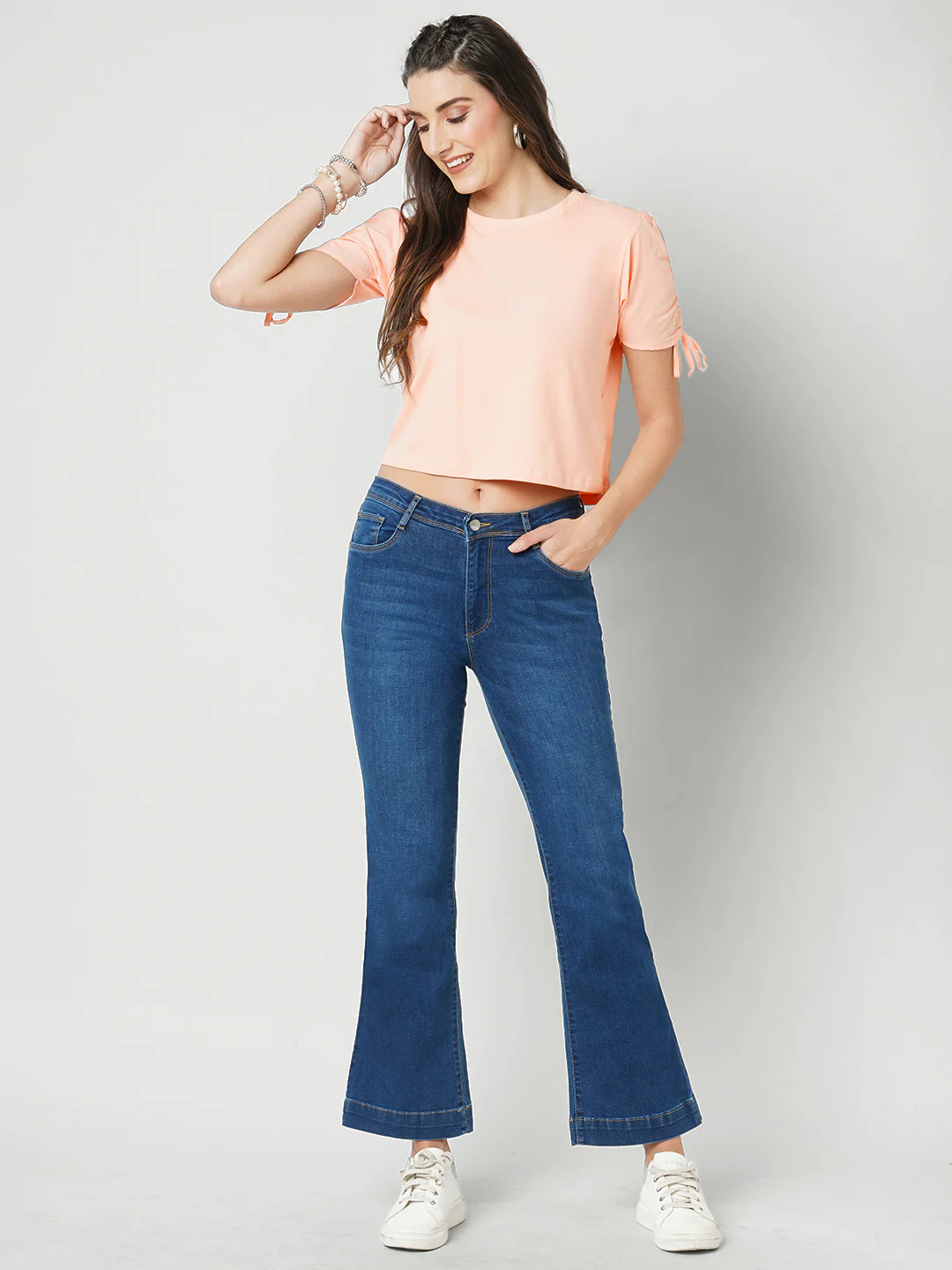 Women Papaya Smoothie Crop Tees