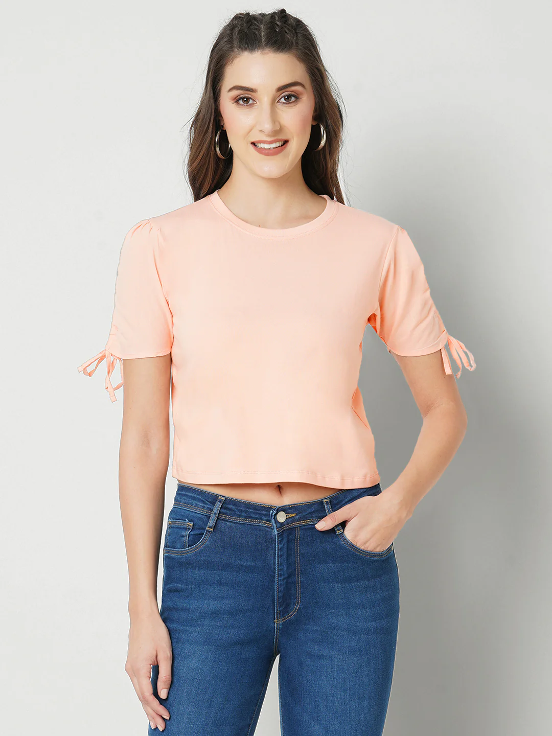 Women Papaya Smoothie Crop Tees - Image 2
