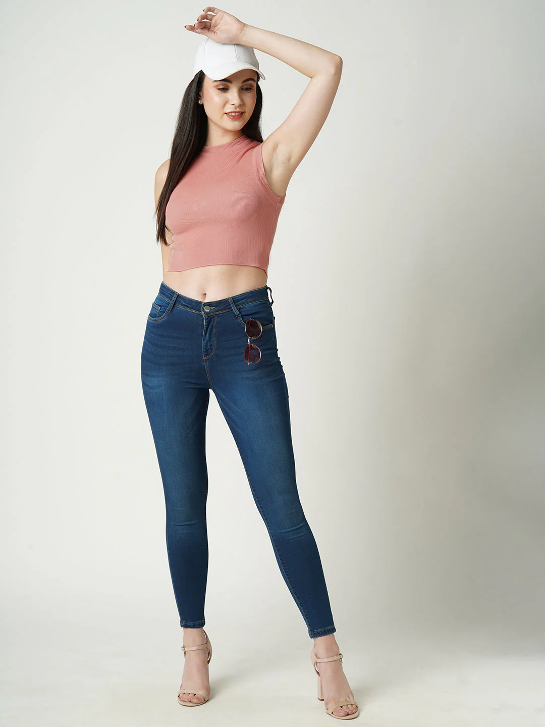Women Peach Flat Knit Top - Image 2