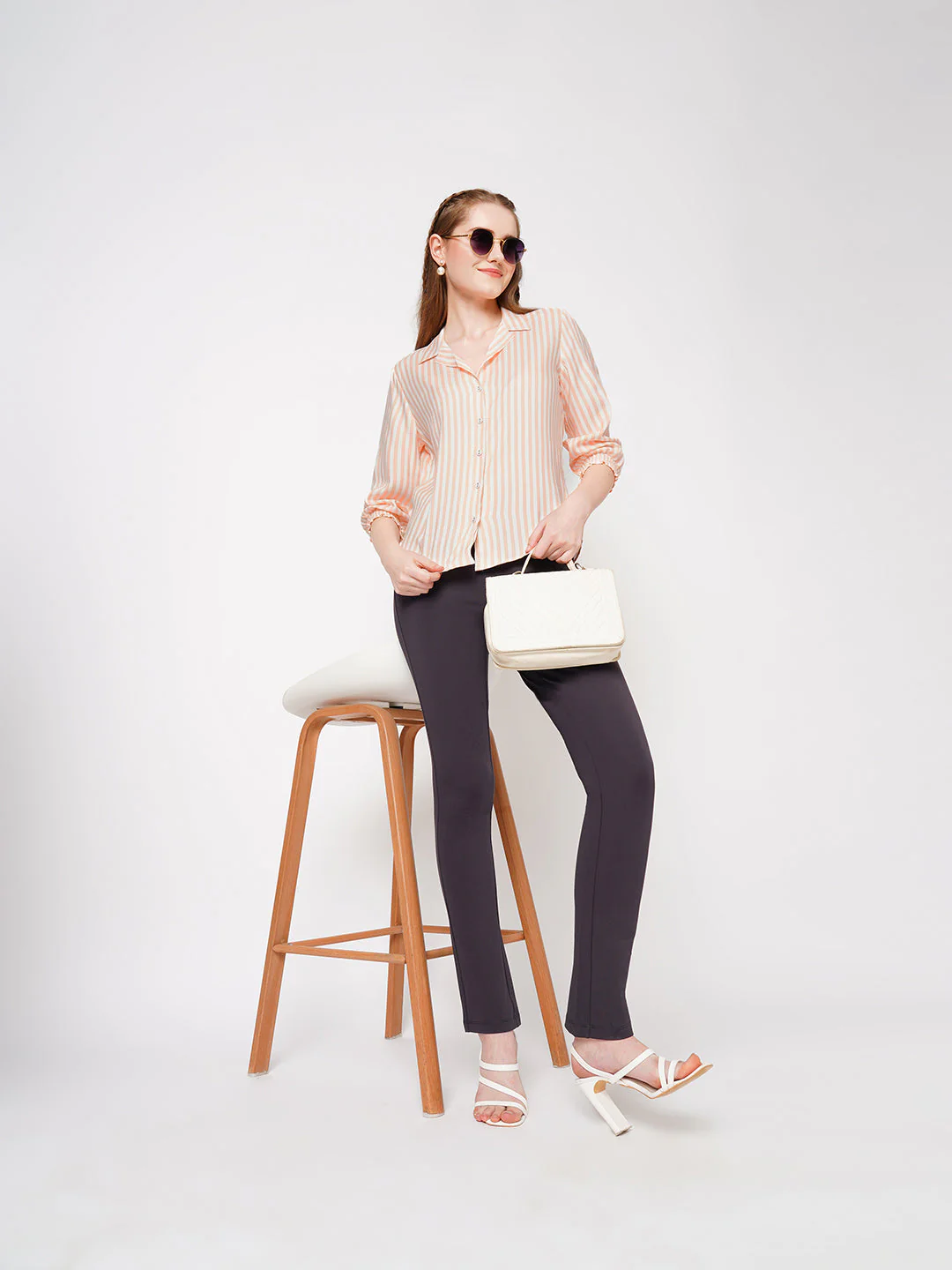 Women Peach Fuzz Stripes Shirt - Image 4