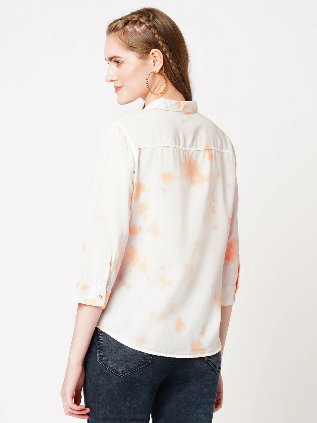 Women Peach Fuzz Tie-Dye Shirt - Image 3