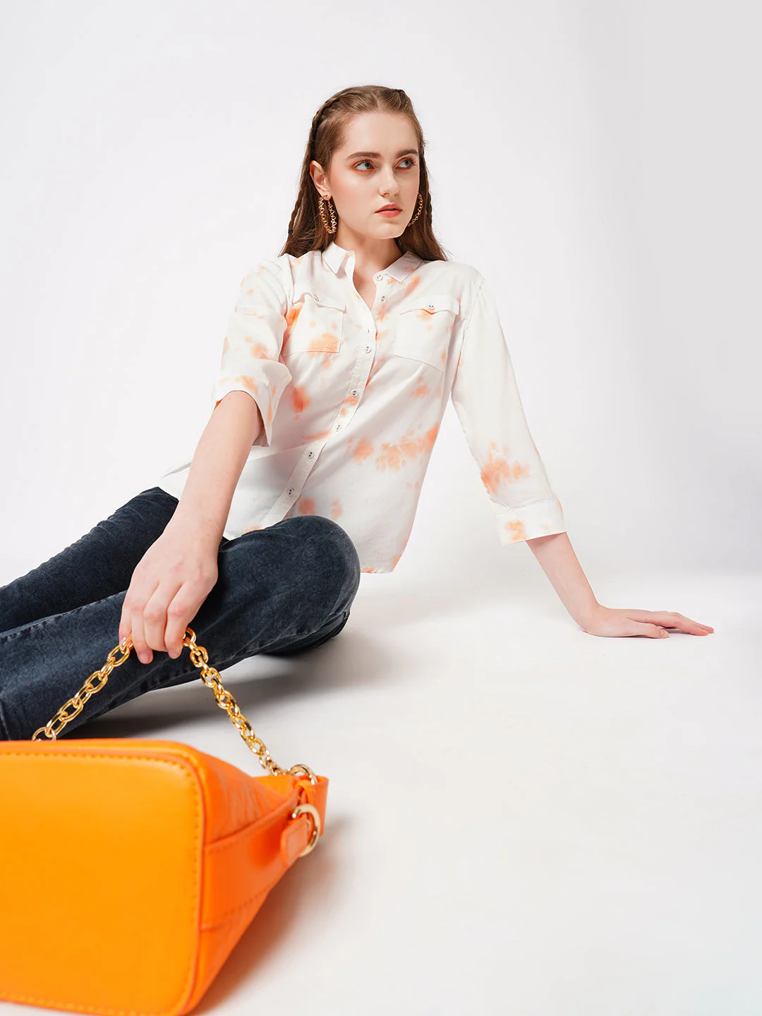 Women Peach Fuzz Tie-Dye Shirt - Image 4