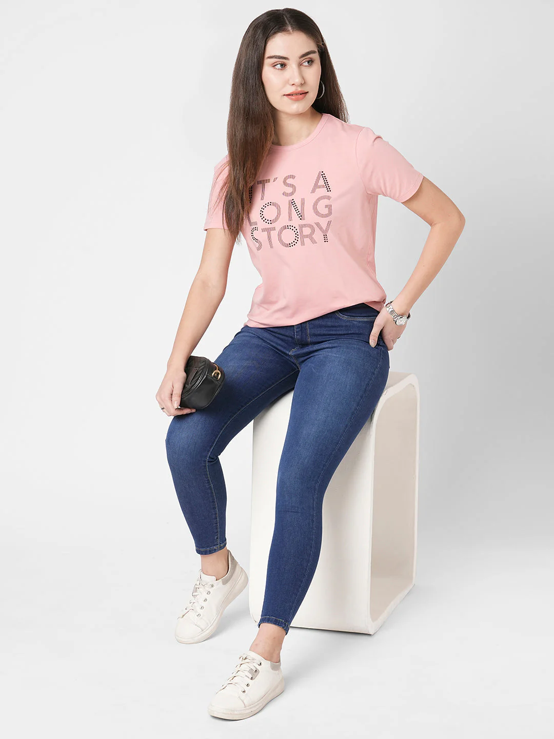Women Peach Graphic Tees - Image 4