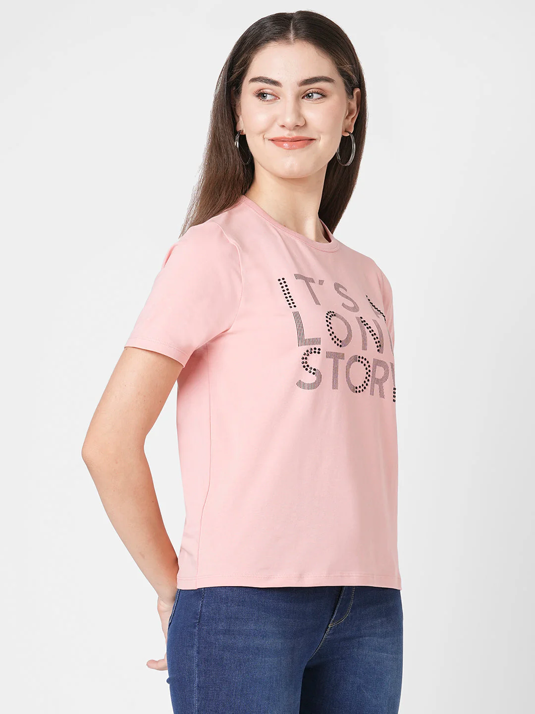 Women Peach Graphic Tees - Image 5